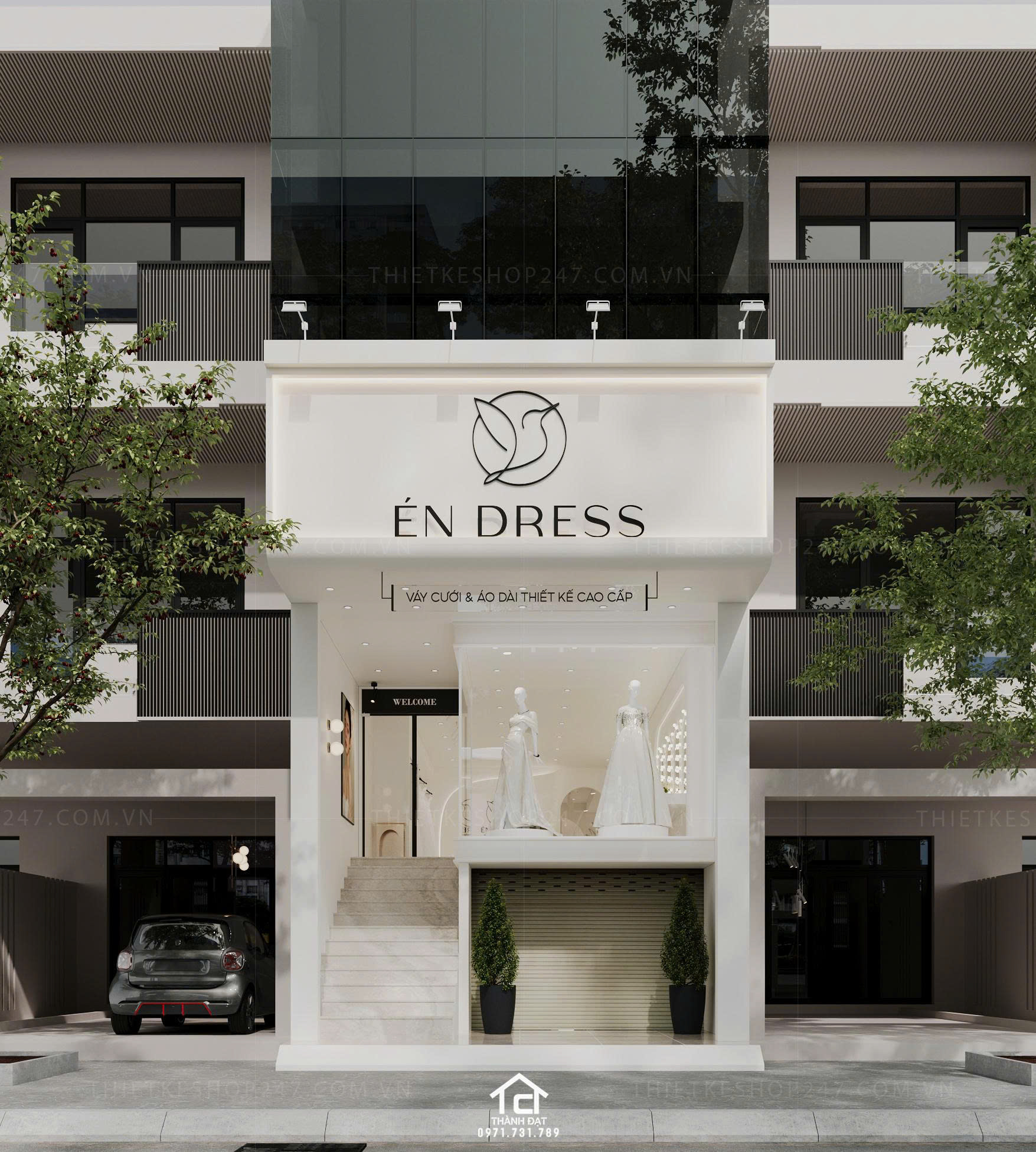 thiết kế studio áo cưới đẹp sang trọng