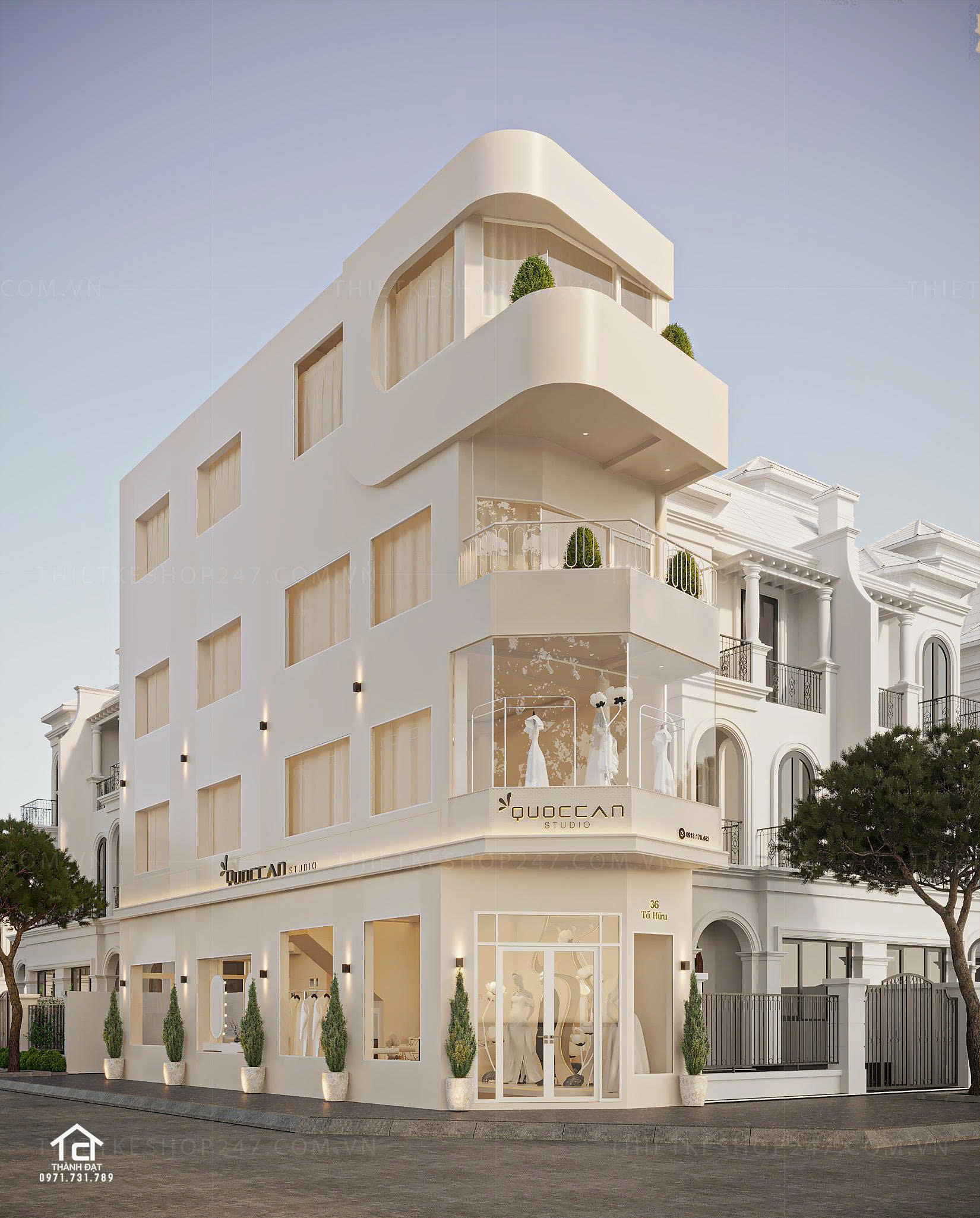 thiết kế studio áo cưới đẹp sang trọng