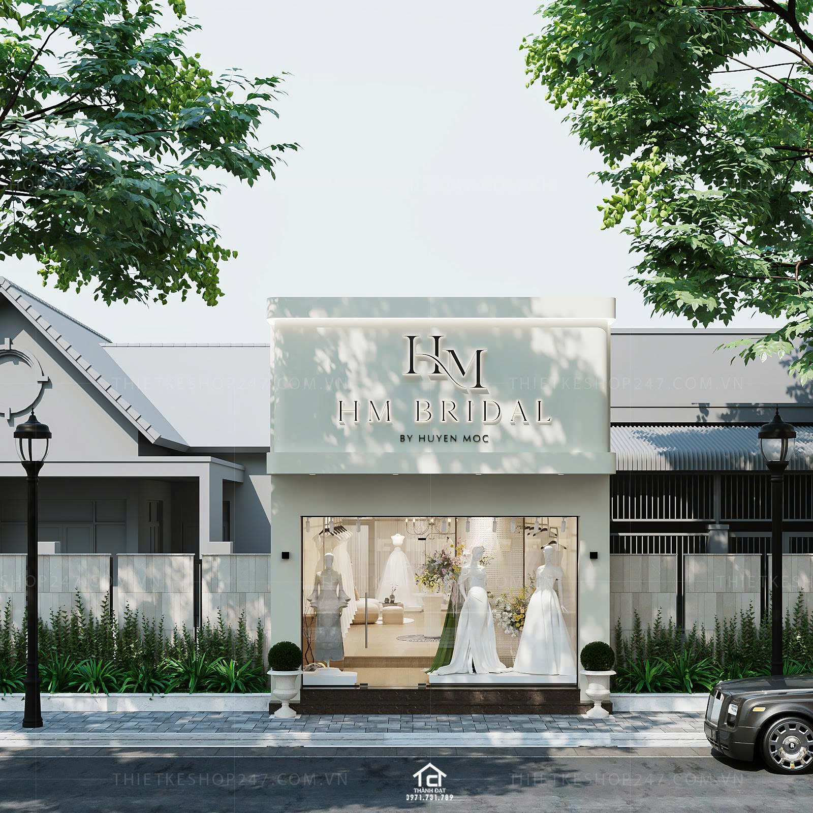 thiết kế studio áo cưới đẹp sang trọng