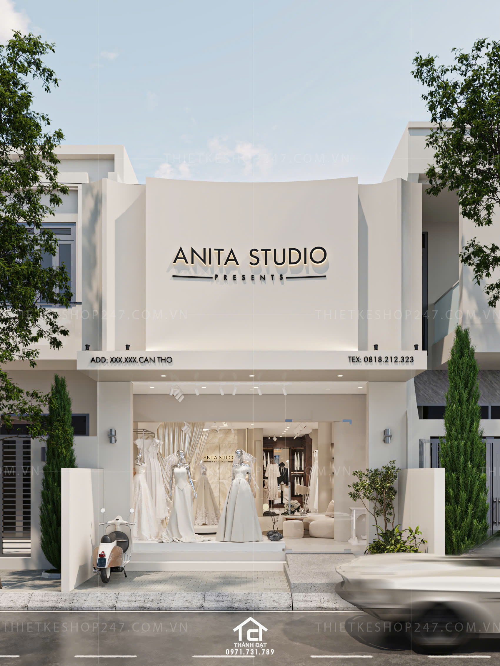 thiết kế studio áo cưới đẹp sang trọng