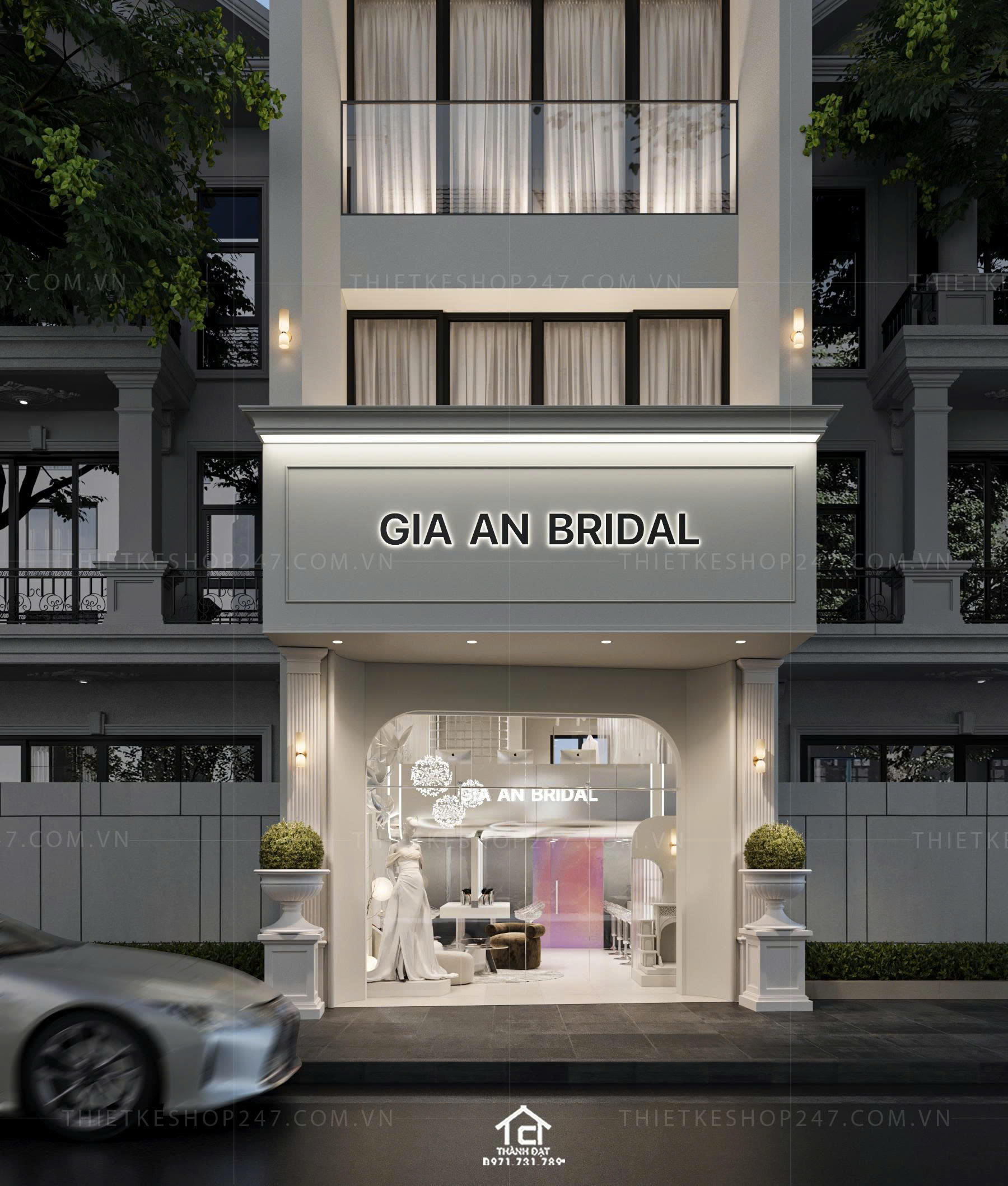 thiết kế studio áo cưới đẹp sang trọng