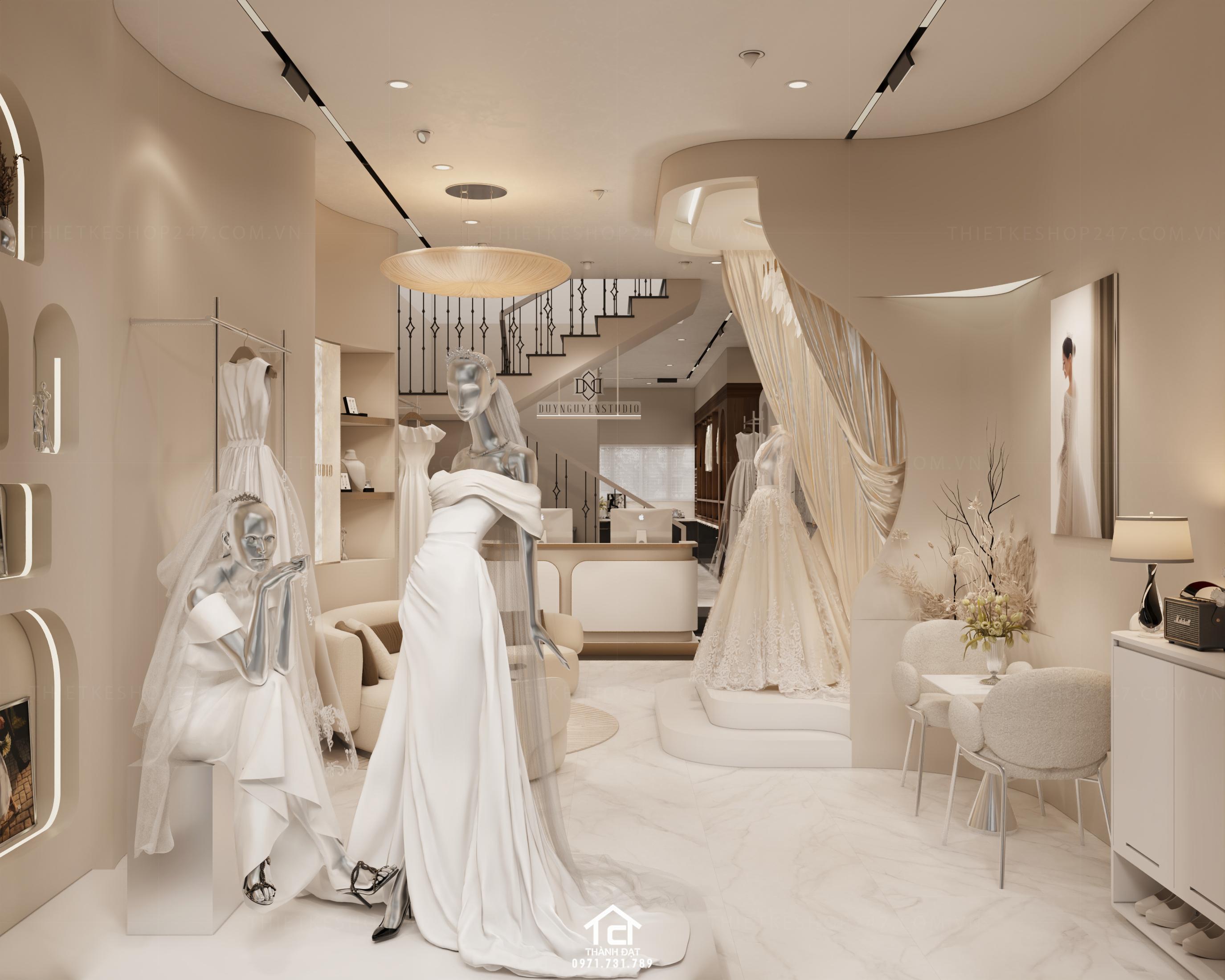 thiết kế studio áo cưới đẹp sang trọng