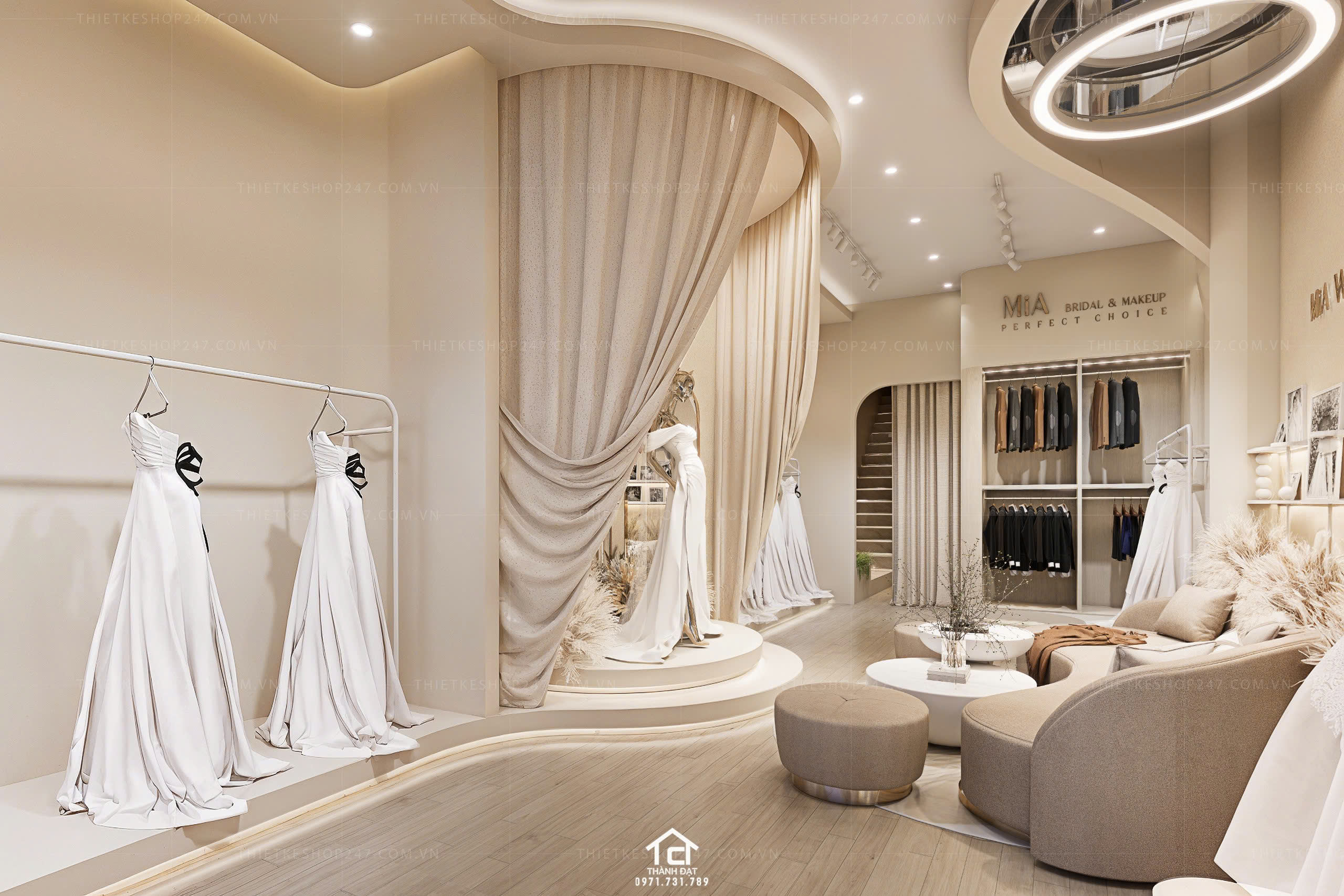 thiết kế studio áo cưới đẹp sang trọng