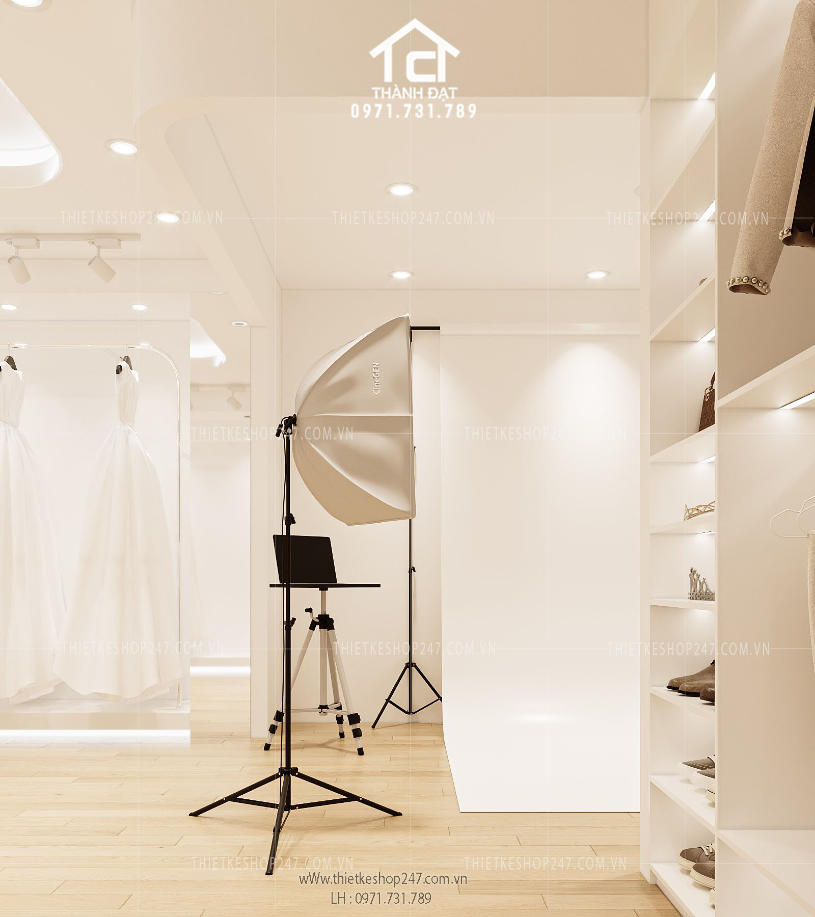 thiết kế studio áo cưới đẹp sinh động