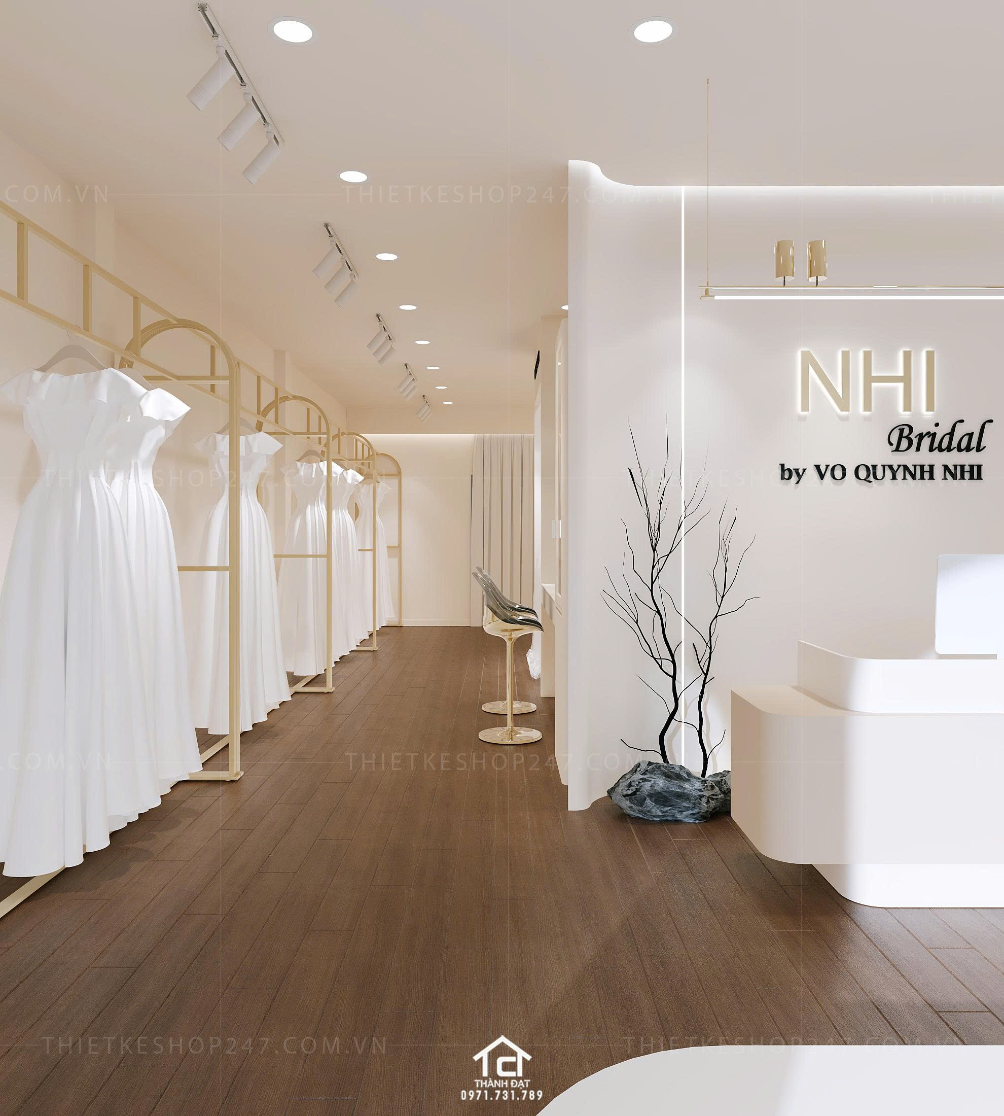 thiết kế studio áo cưới đẹp sinh động