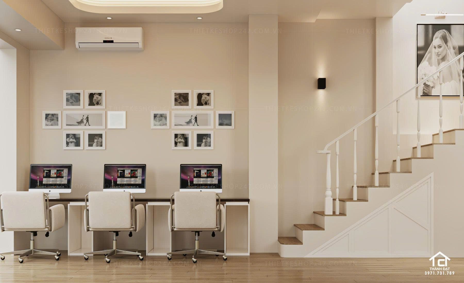 thiết kế studio áo cưới đẹp sinh động