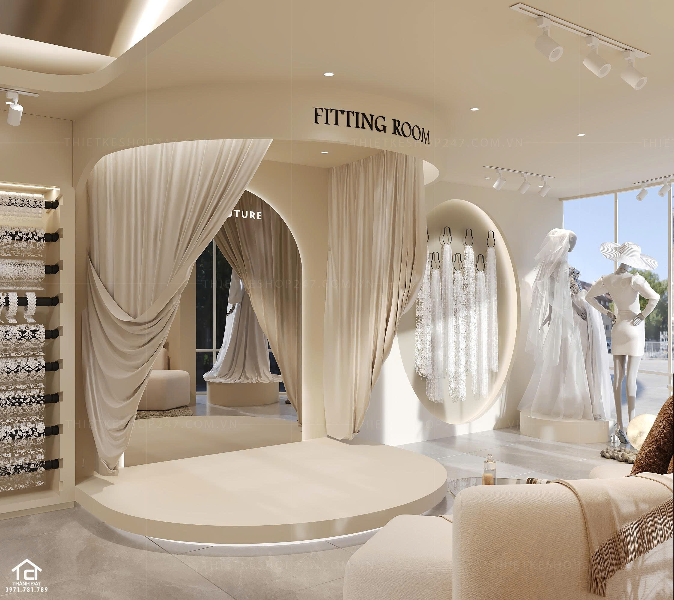 thiết kế studio áo cưới đẹp sinh động