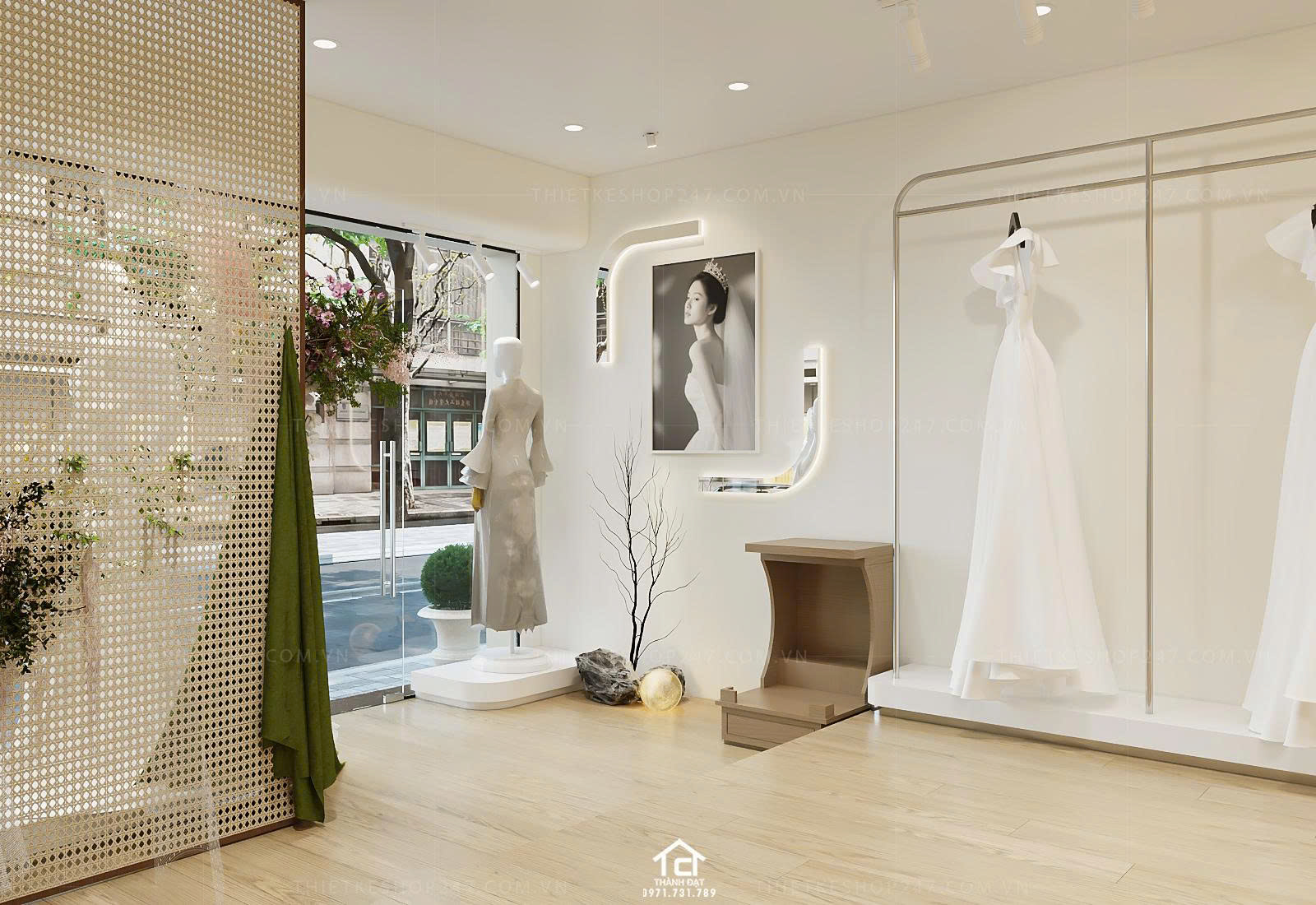 thiết kế studio áo cưới đẹp sinh động