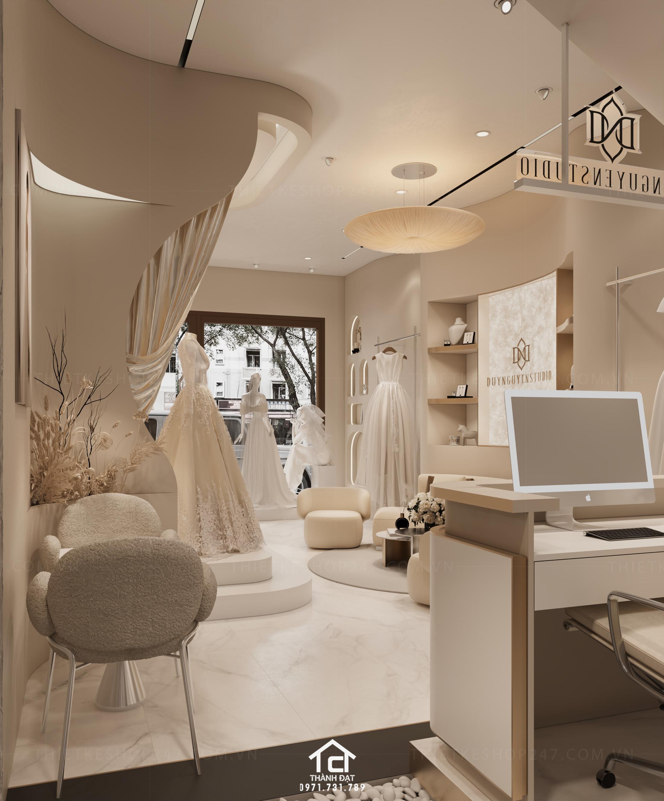 thiết kế studio áo cưới đẹp sinh động
