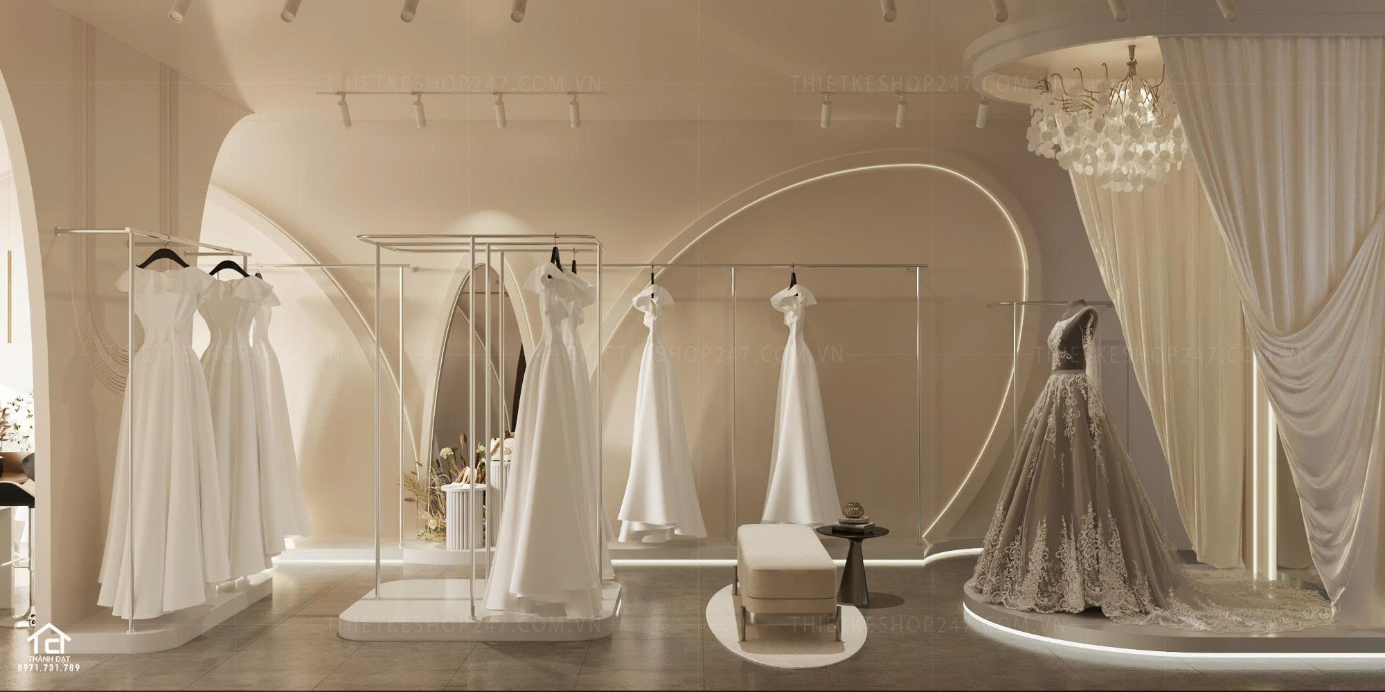 thiết kế studio áo cưới đẹp thanh livhj