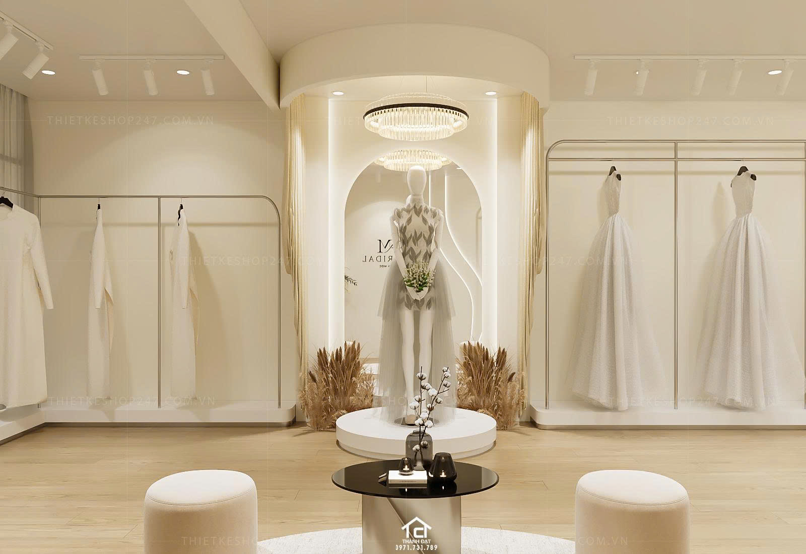 thiết kế studio áo cưới đẹp thu hút