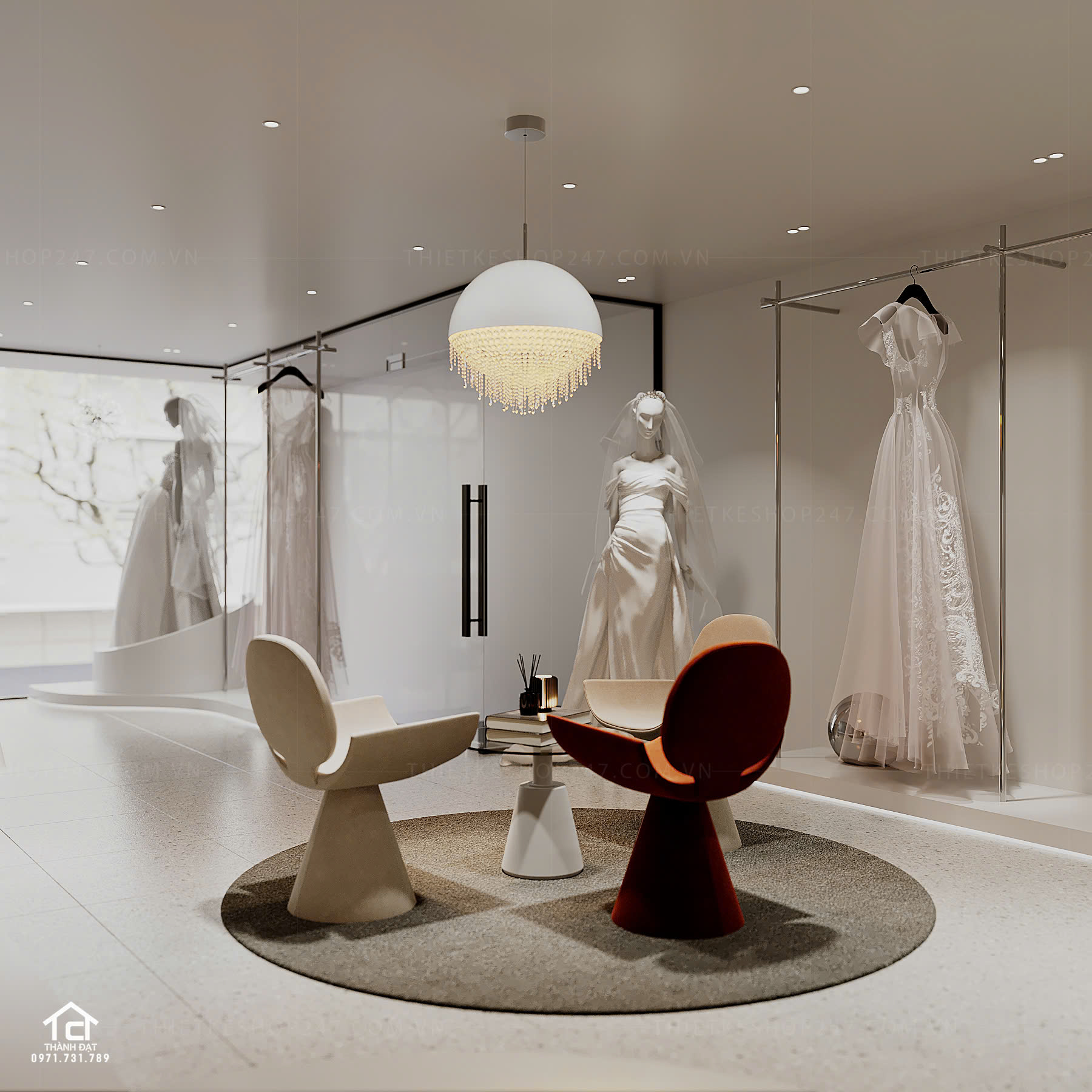 thiết kế studio áo cưới đẹp thu hút