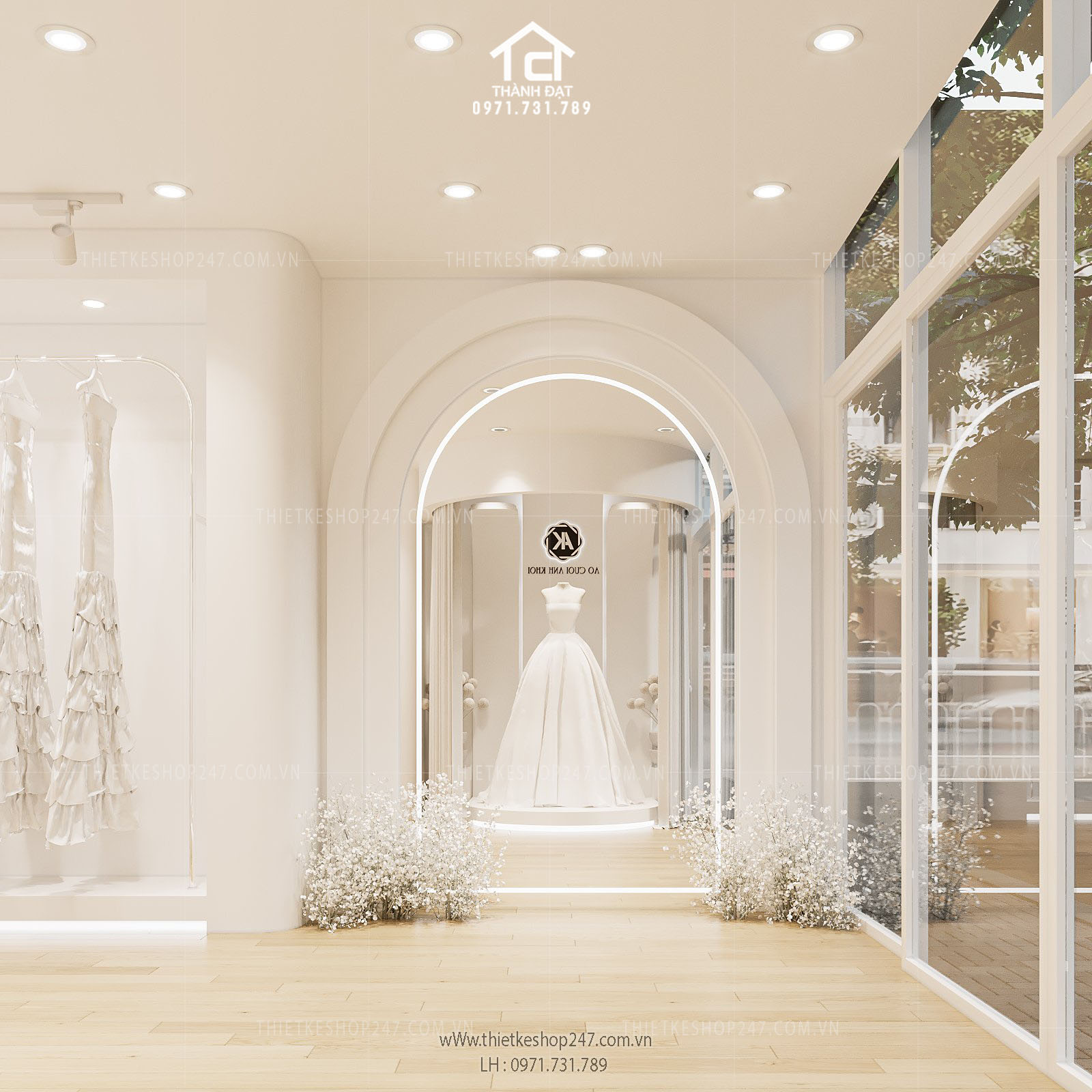 thiết kế studio áo cưới đẹp thu hút
