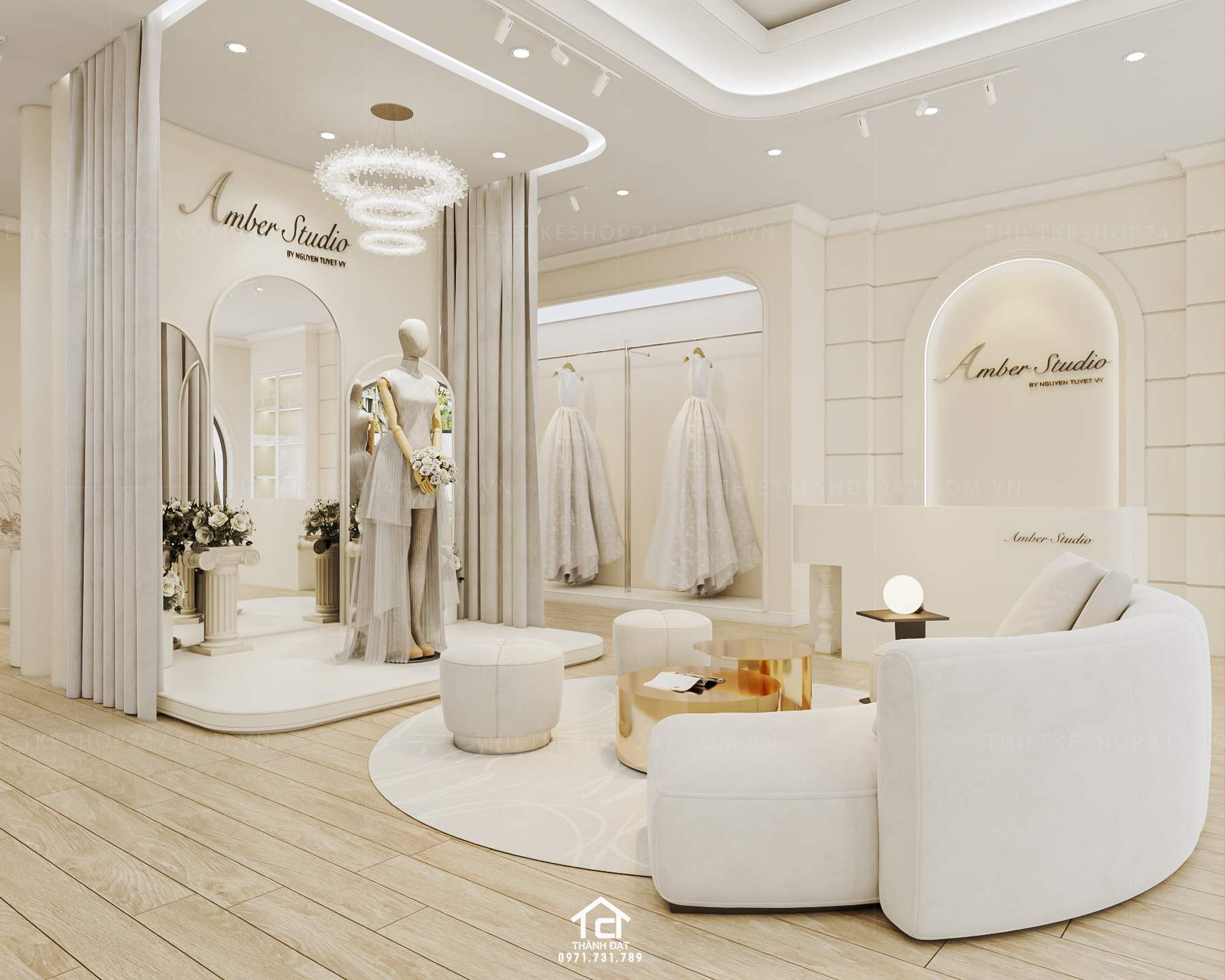 thiết kế studio áo cưới đẹp tinh tế