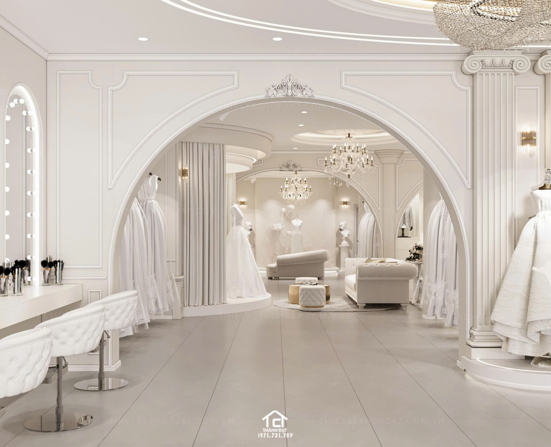 thiết kế studio áo cưới đẹp tinh tế