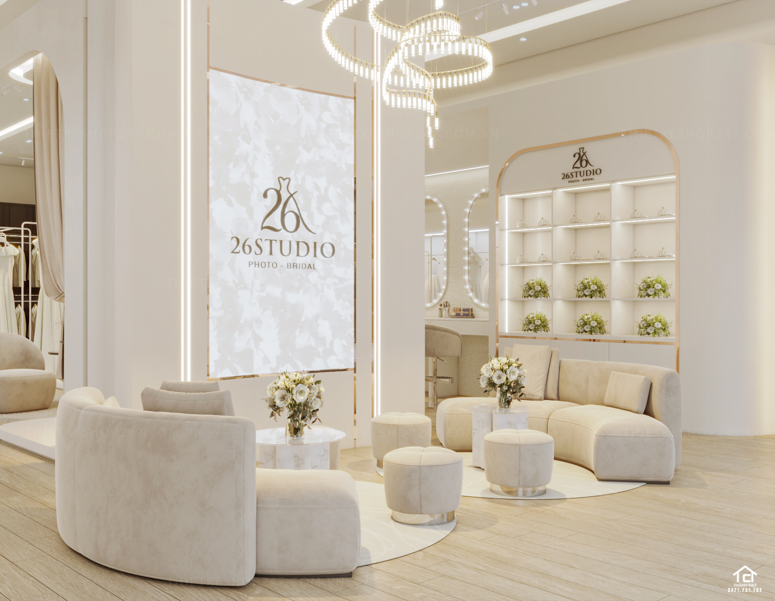 thiết kế studio áo cưới đẹp tinh tế