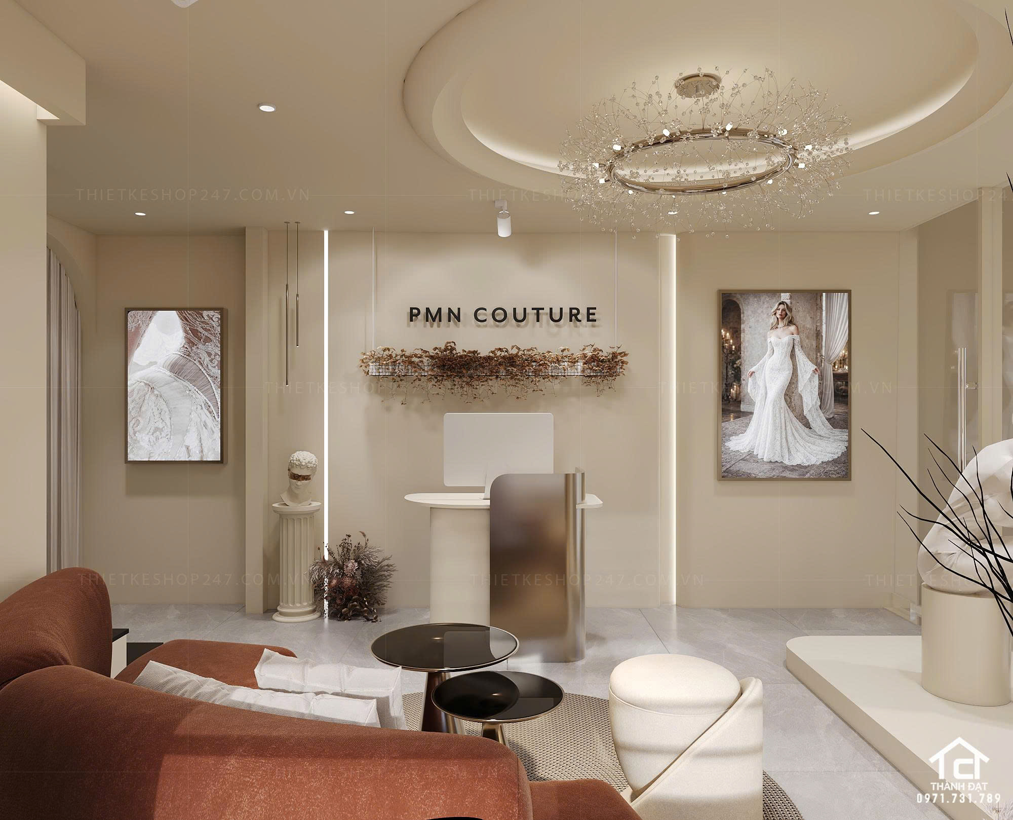 thiết kế studio áo cưới đẹp tinh tế