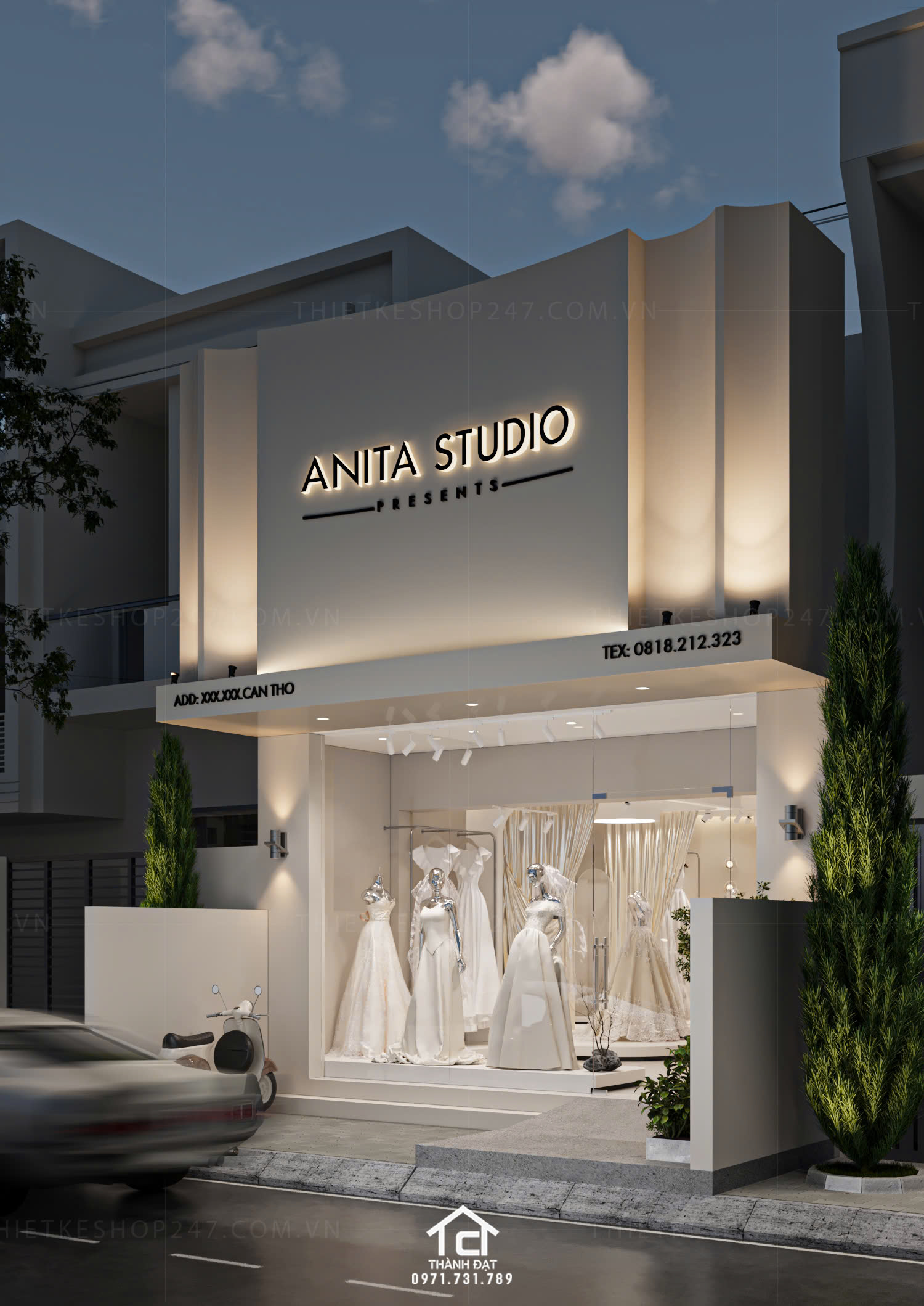 thiết kế studio áo cưới đẹp tinh tế