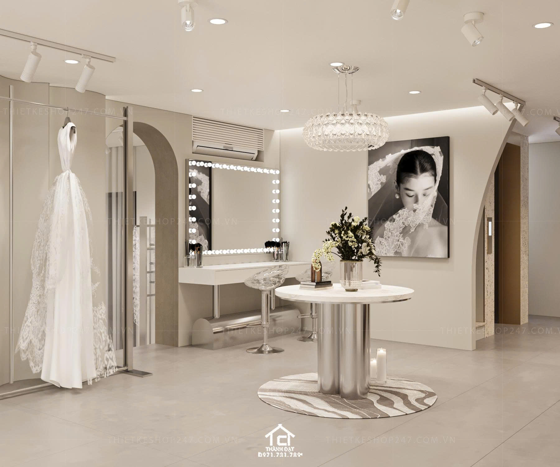 Thiết kế studio áo cưới đẹp tinh tế