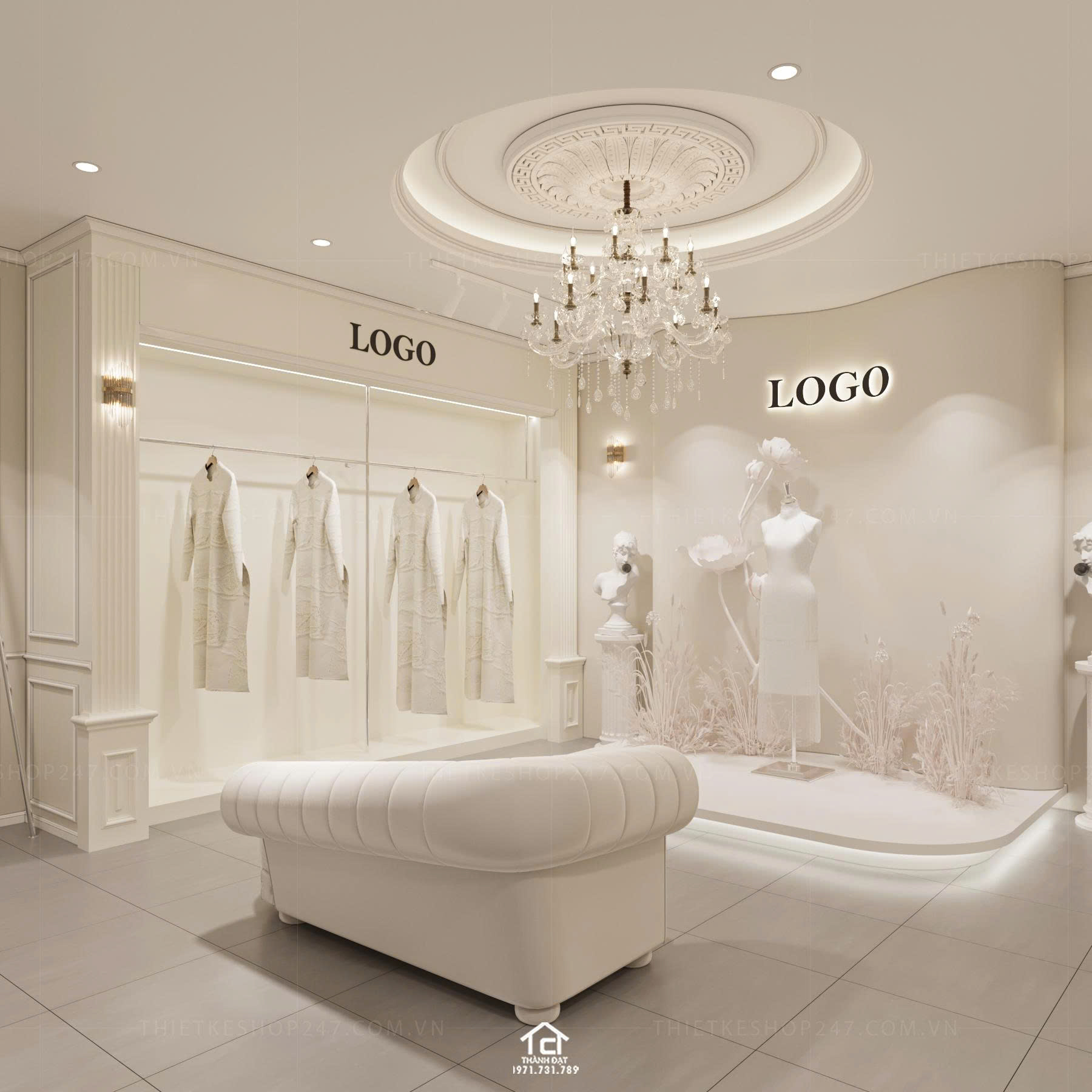 thiết kế studio áo cưới đẹp trẻ trung