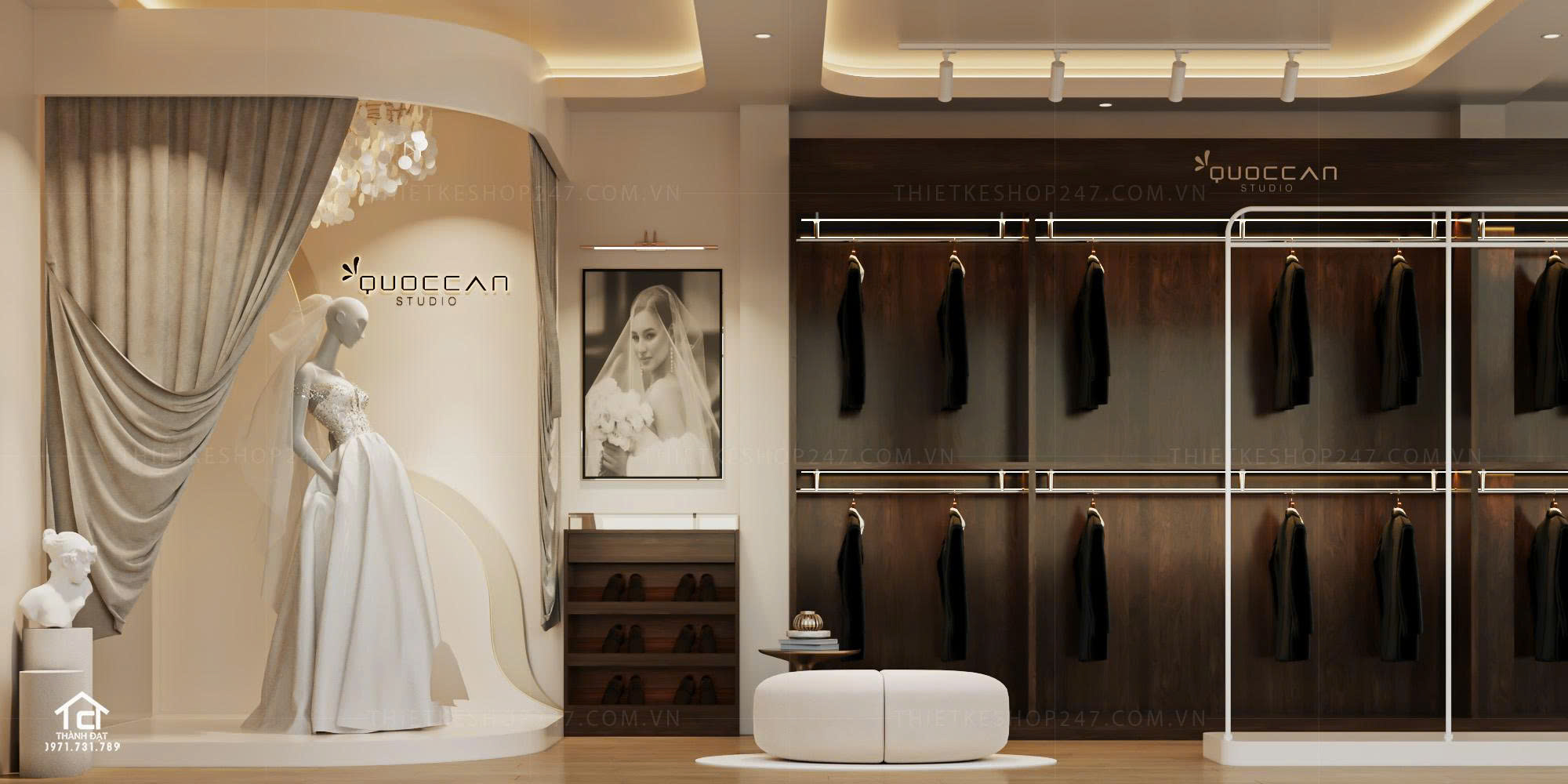 thiết kế studio áo cưới đẹp trẻ trung