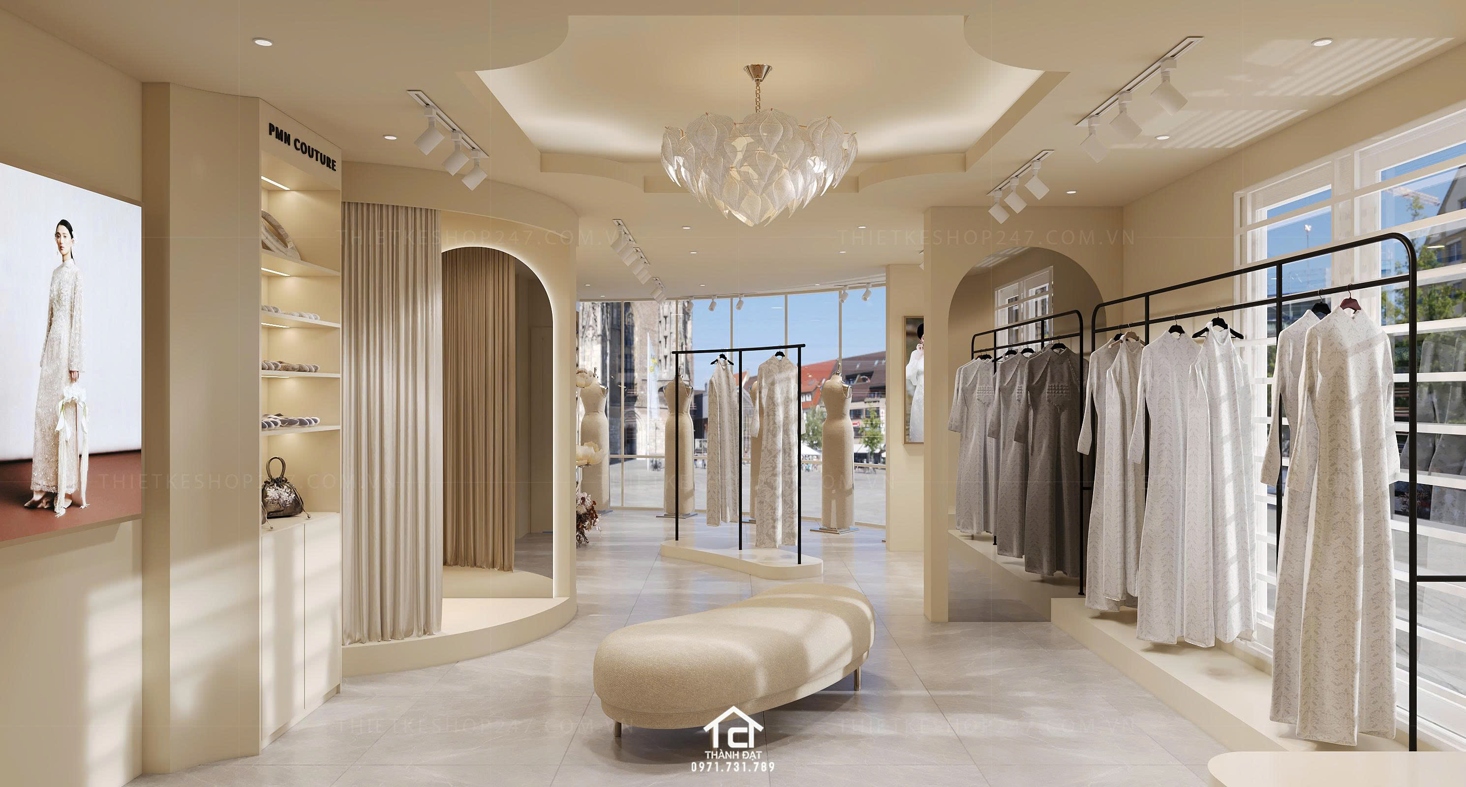 thiết kế studio áo cưới đẹp lung linh