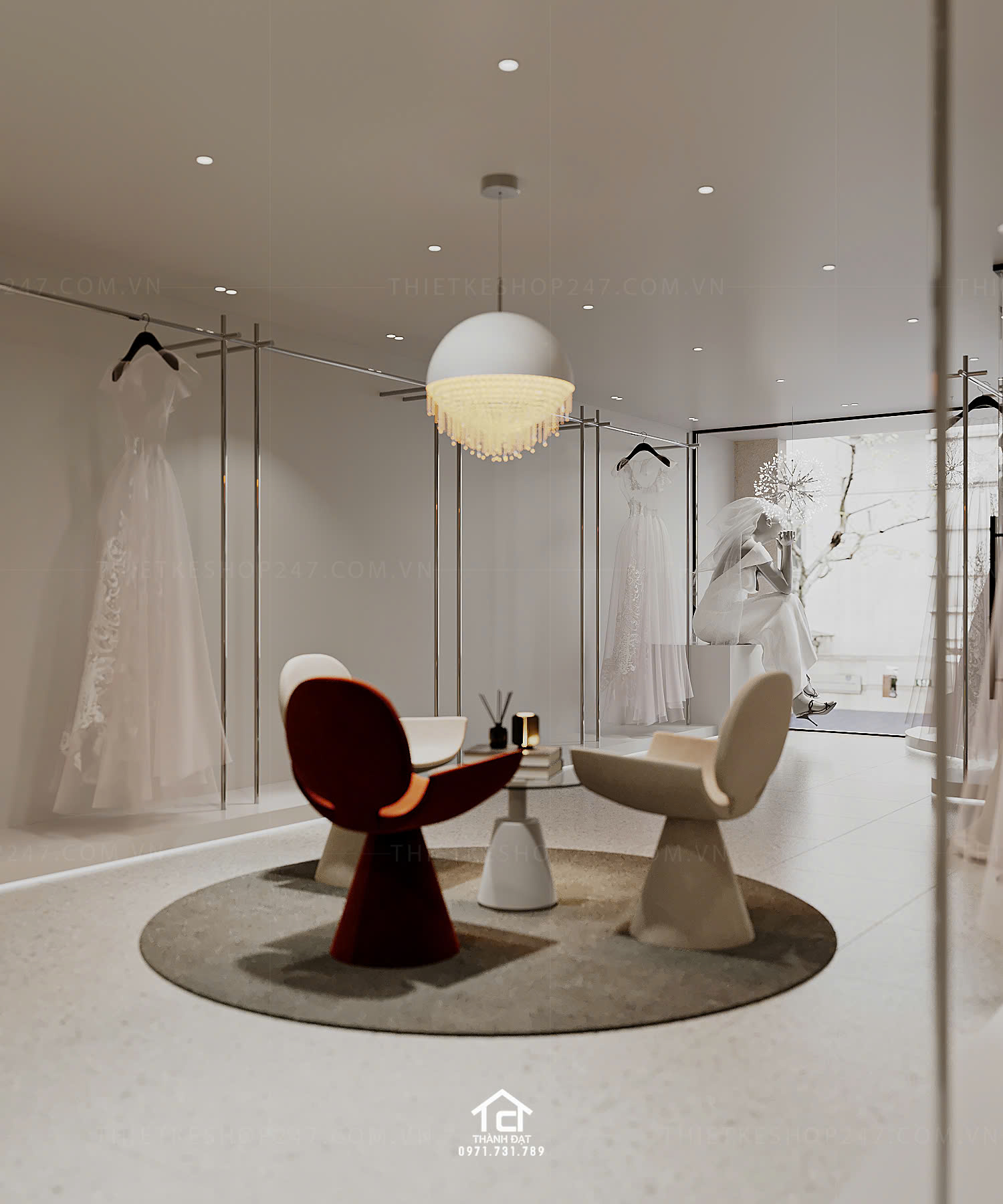 thiết kế studio áo cưới đẹp trẻ trung