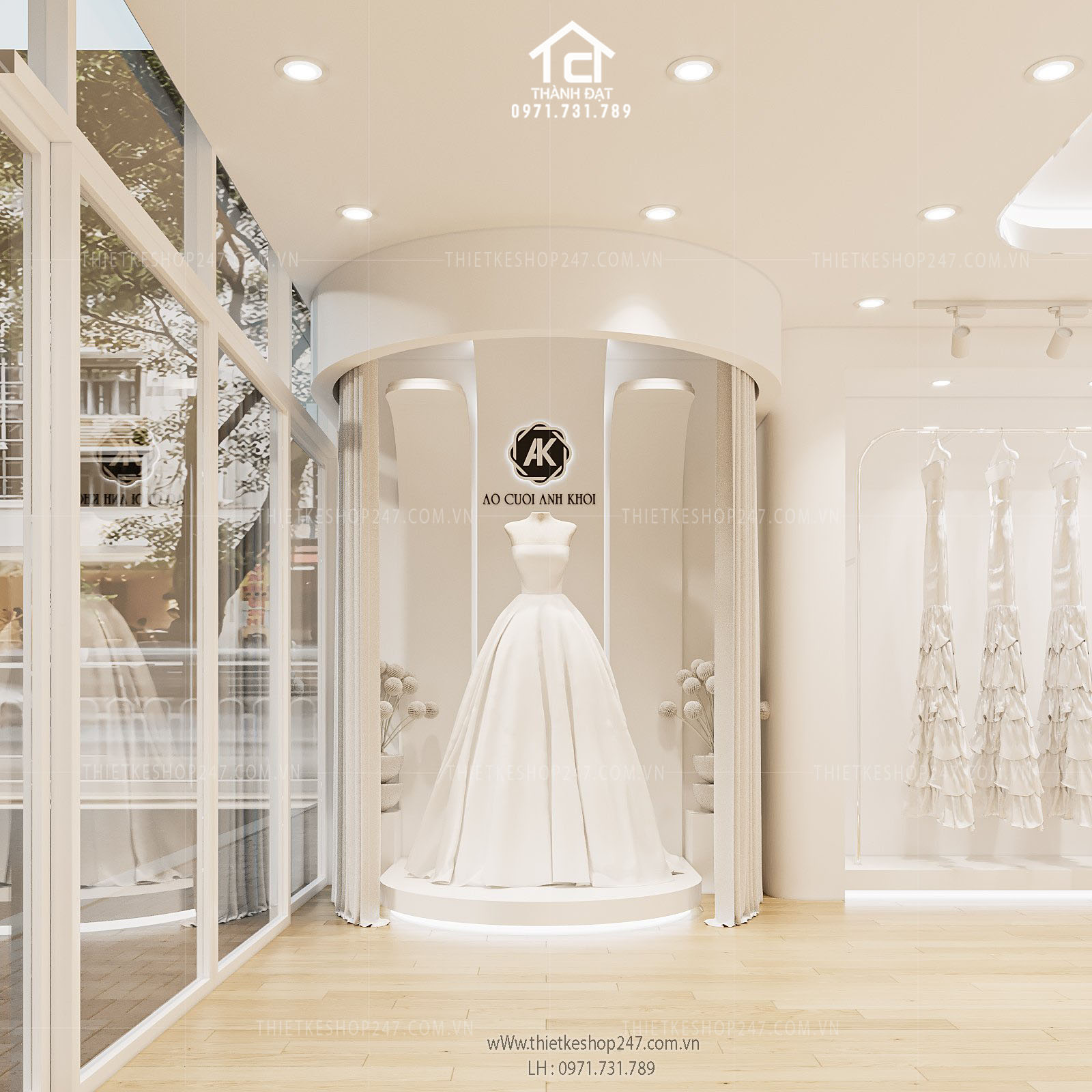 thiết kế studio áo cưới đẹp trẻ trung