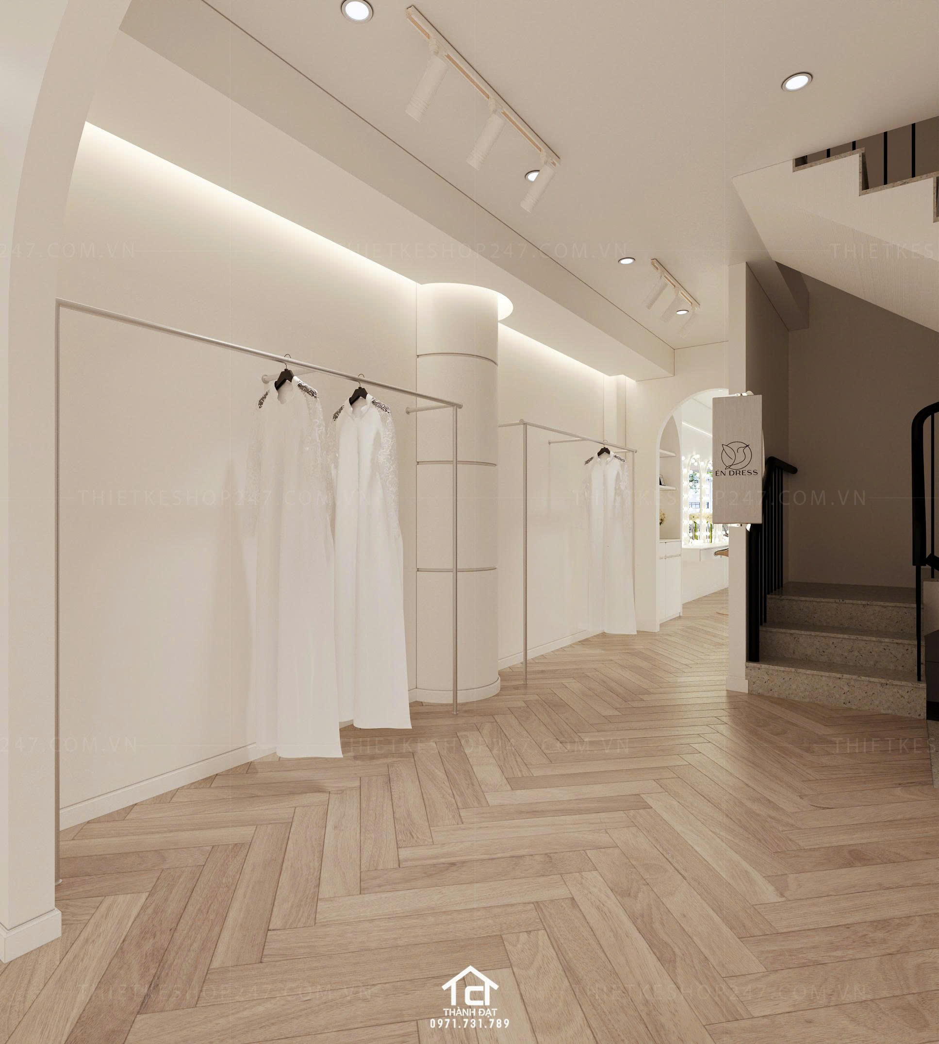 thiết kế studio áo cưới đẹp và sang