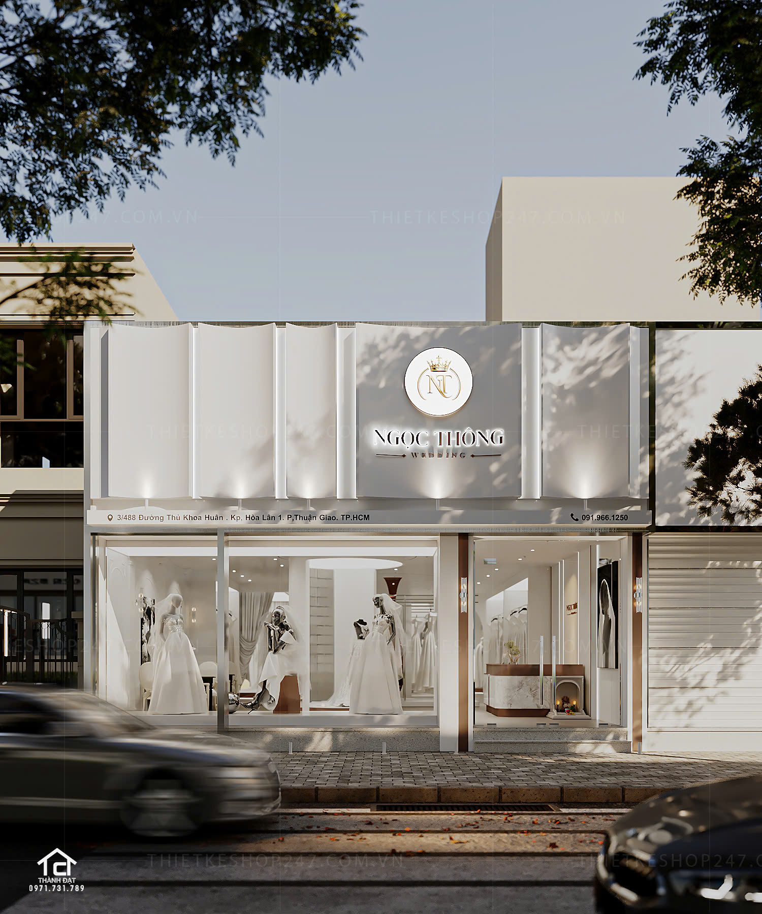 thiết kế studio áo cưới đẹp và sang