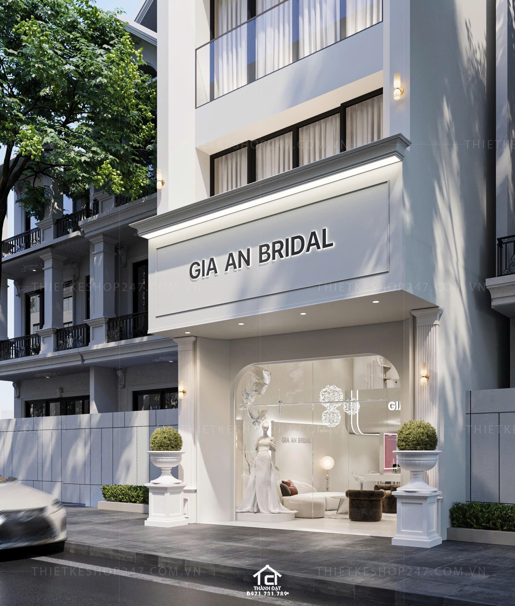 thiết kế studio áo cưới đẹp và sang