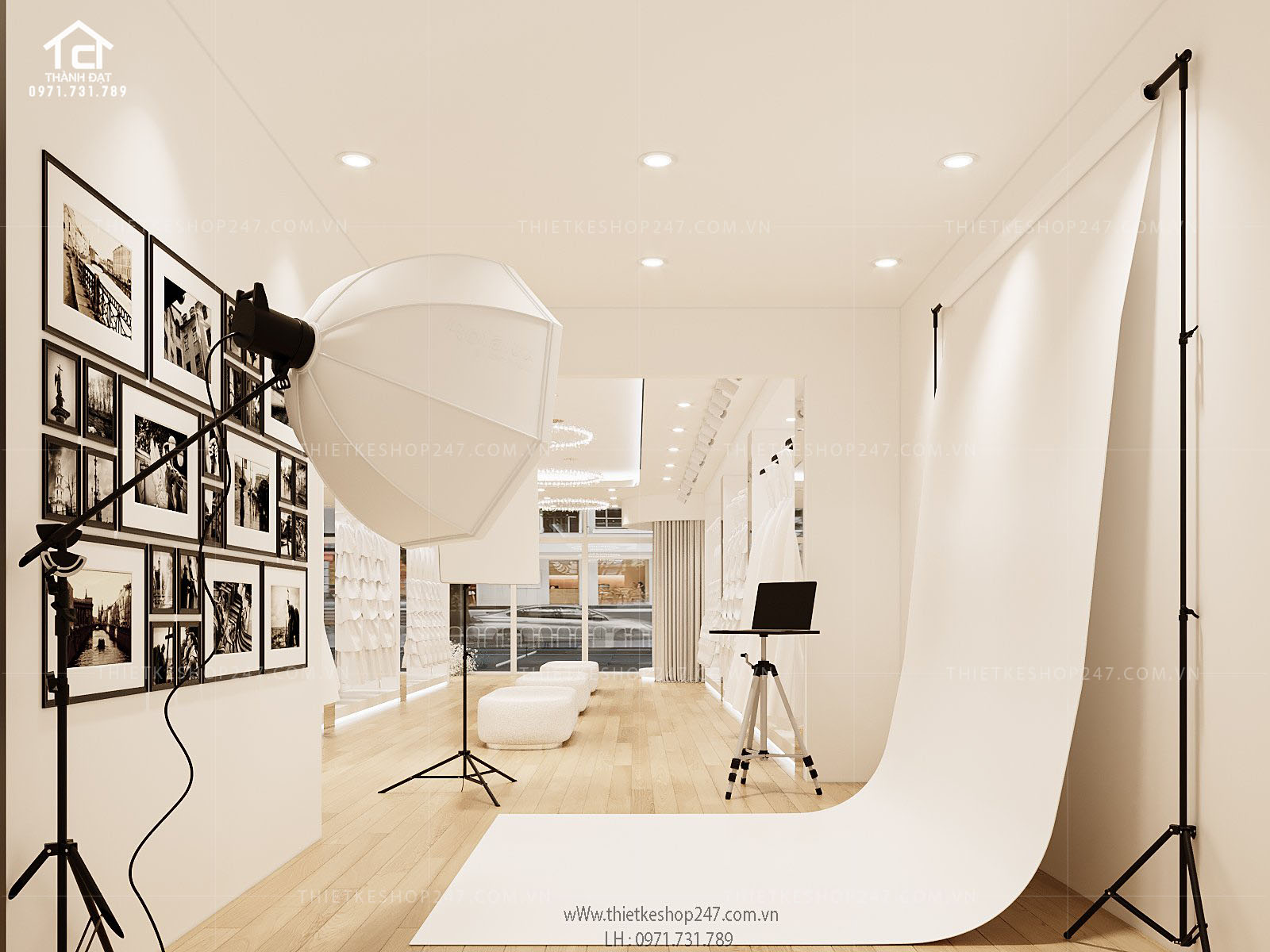 thiết kế studio áo cưới đẹp và sang