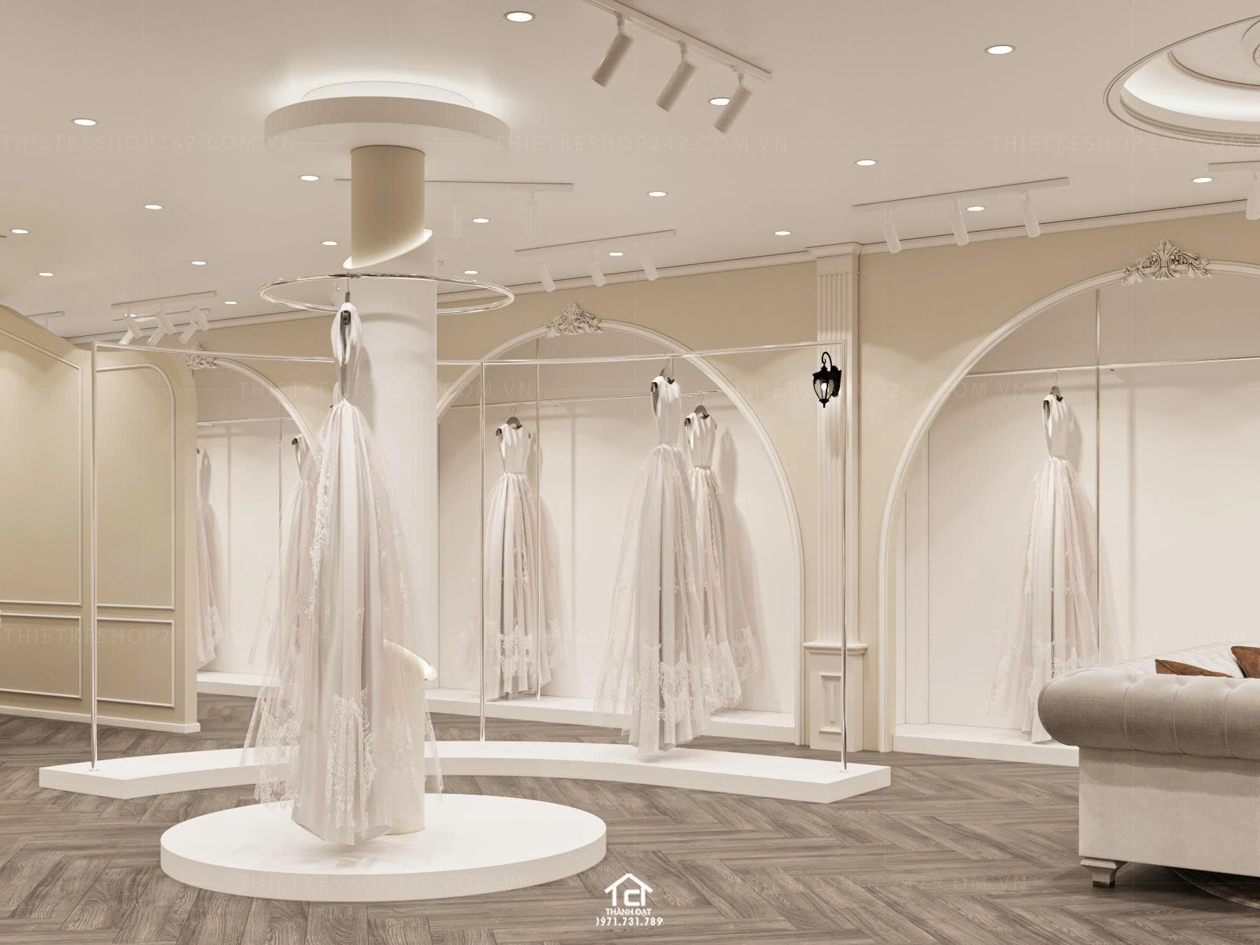 thiết kế studio áo cưới đẹp xinh