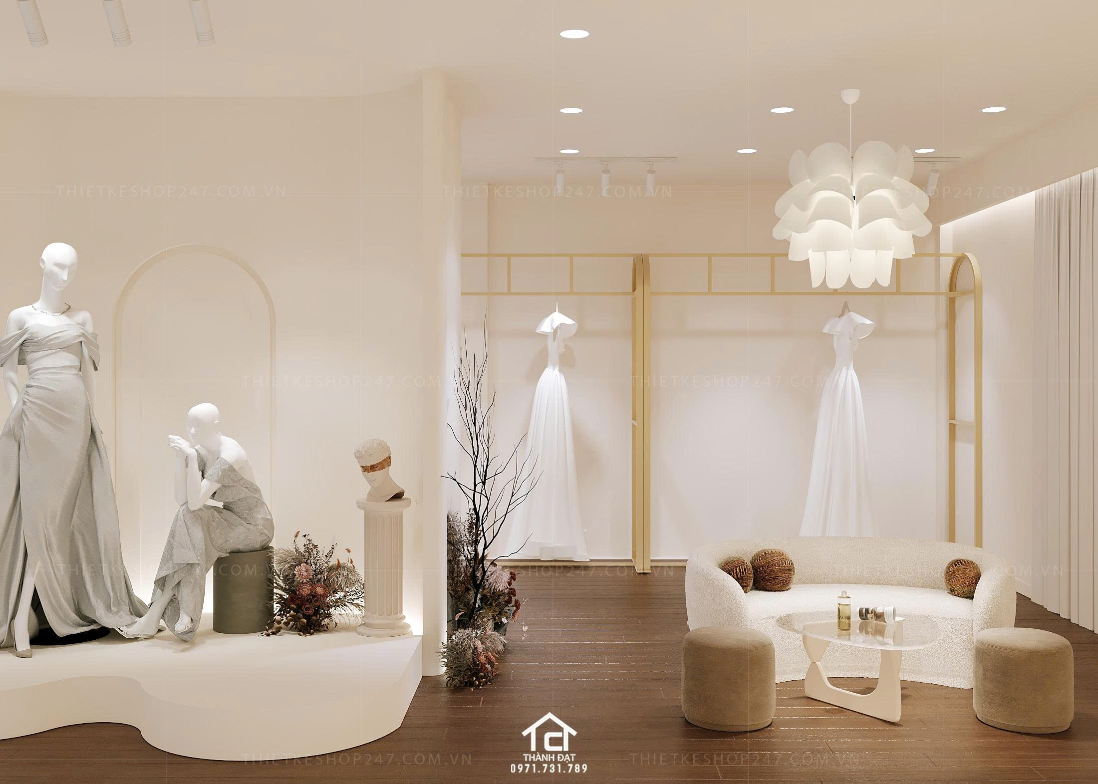 thiết kế studio áo cưới đẹp xinh