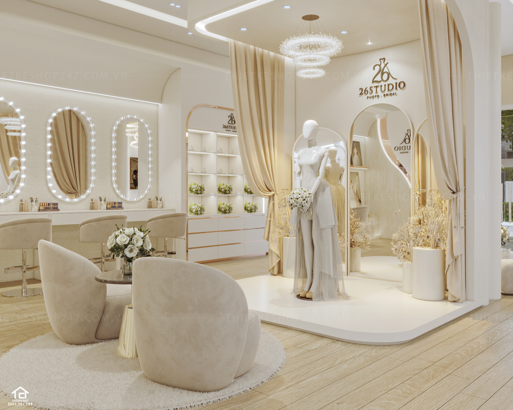 thiết kế studio áo cưới đẹp