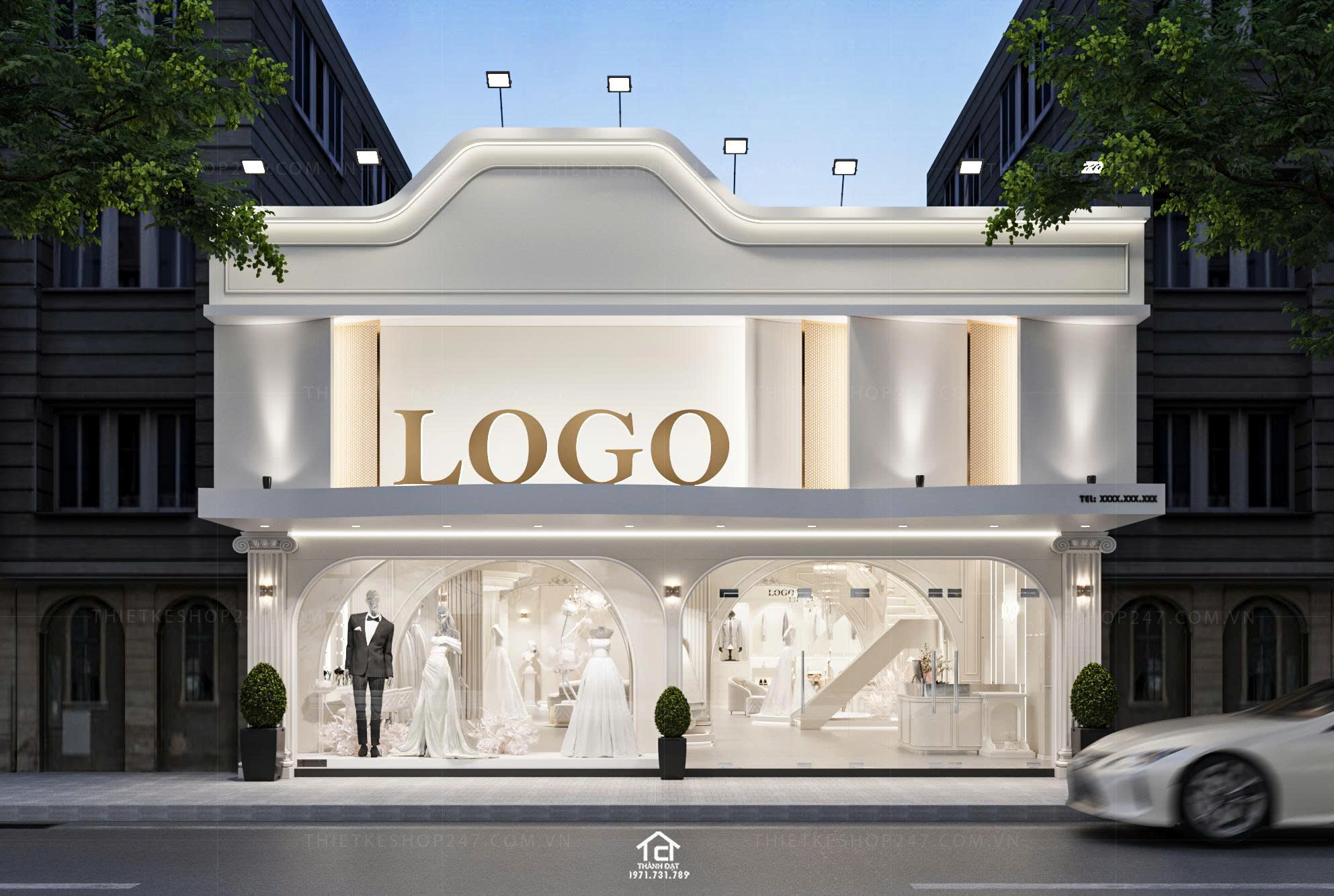 thiết kế studio áo cưới đẹp 