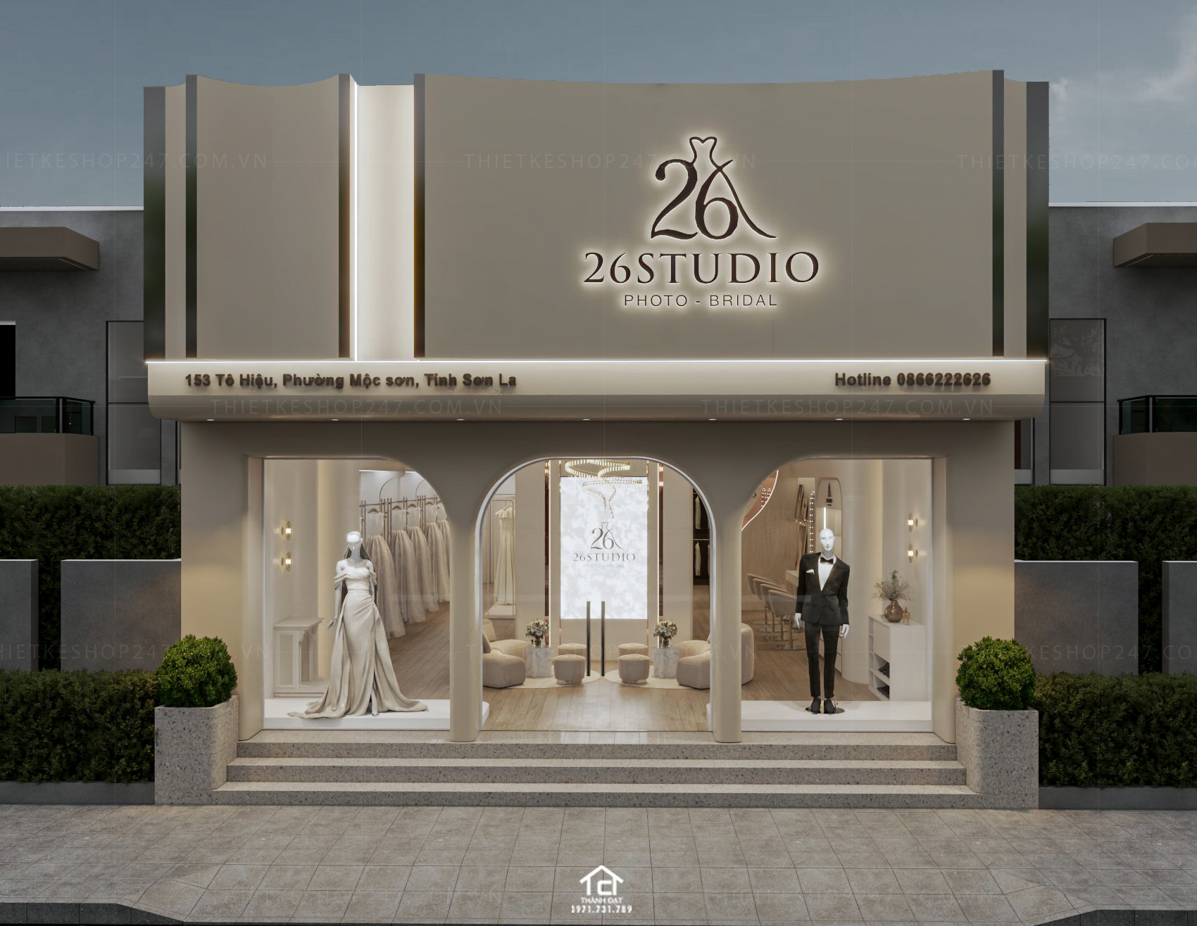 thiết kế studio áo cưới đẹp