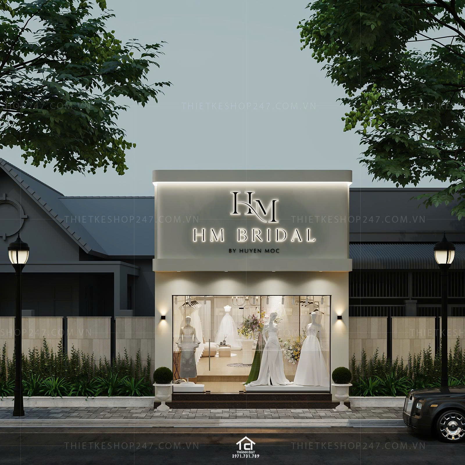 thiết kế studio áo cưới đẹp