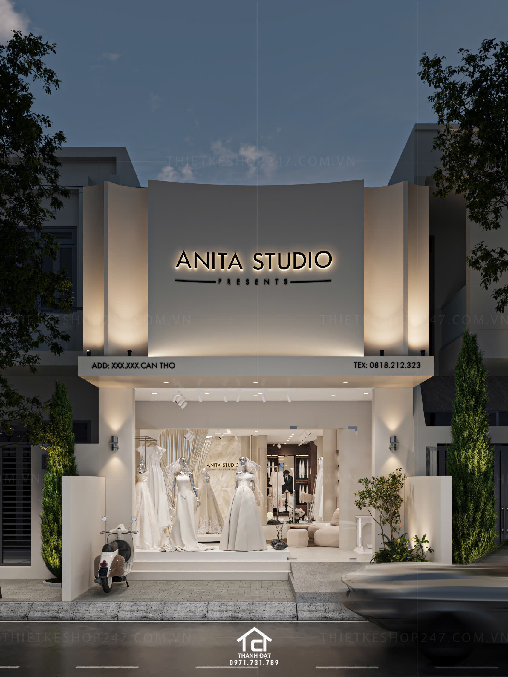 thiết kế studio áo cưới đẹp