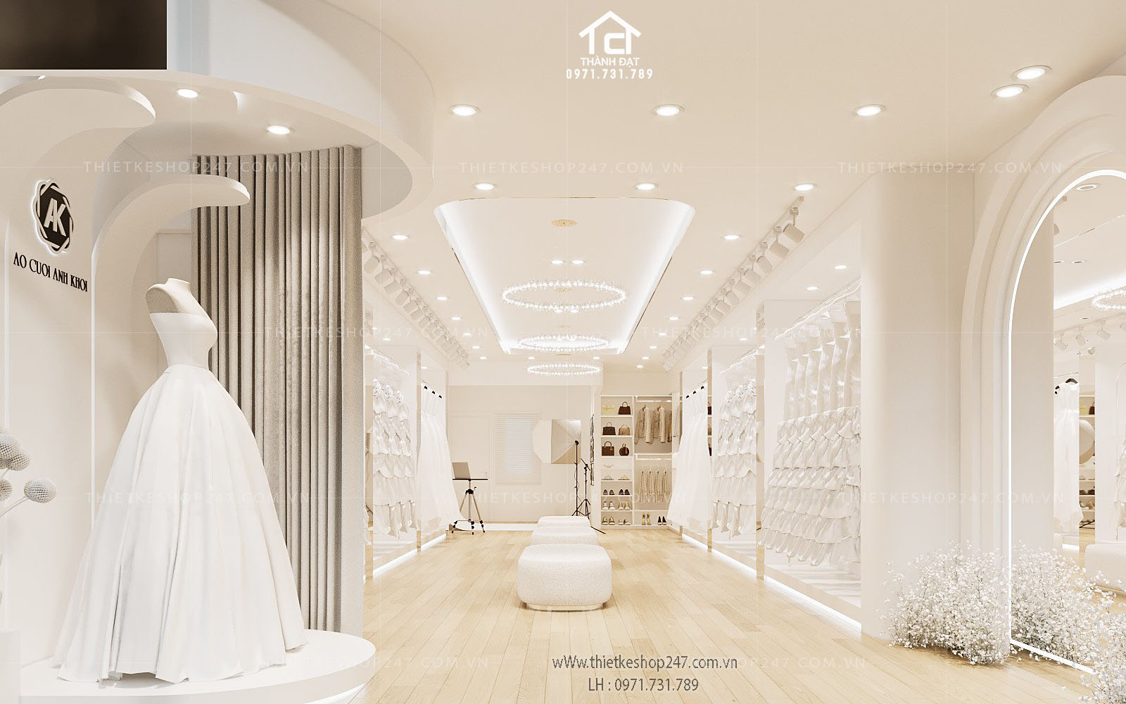 thiết kế studio áo cưới đẹp