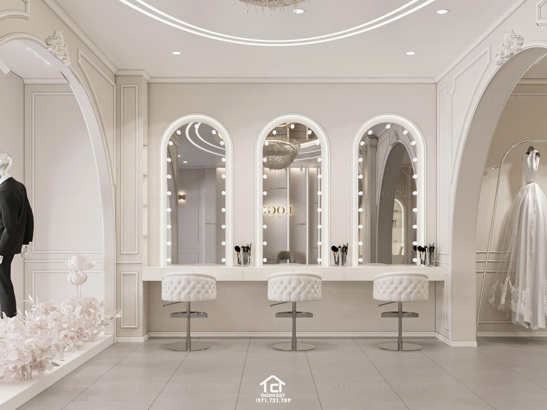 thiết kế studio áo cưới ấn tượng