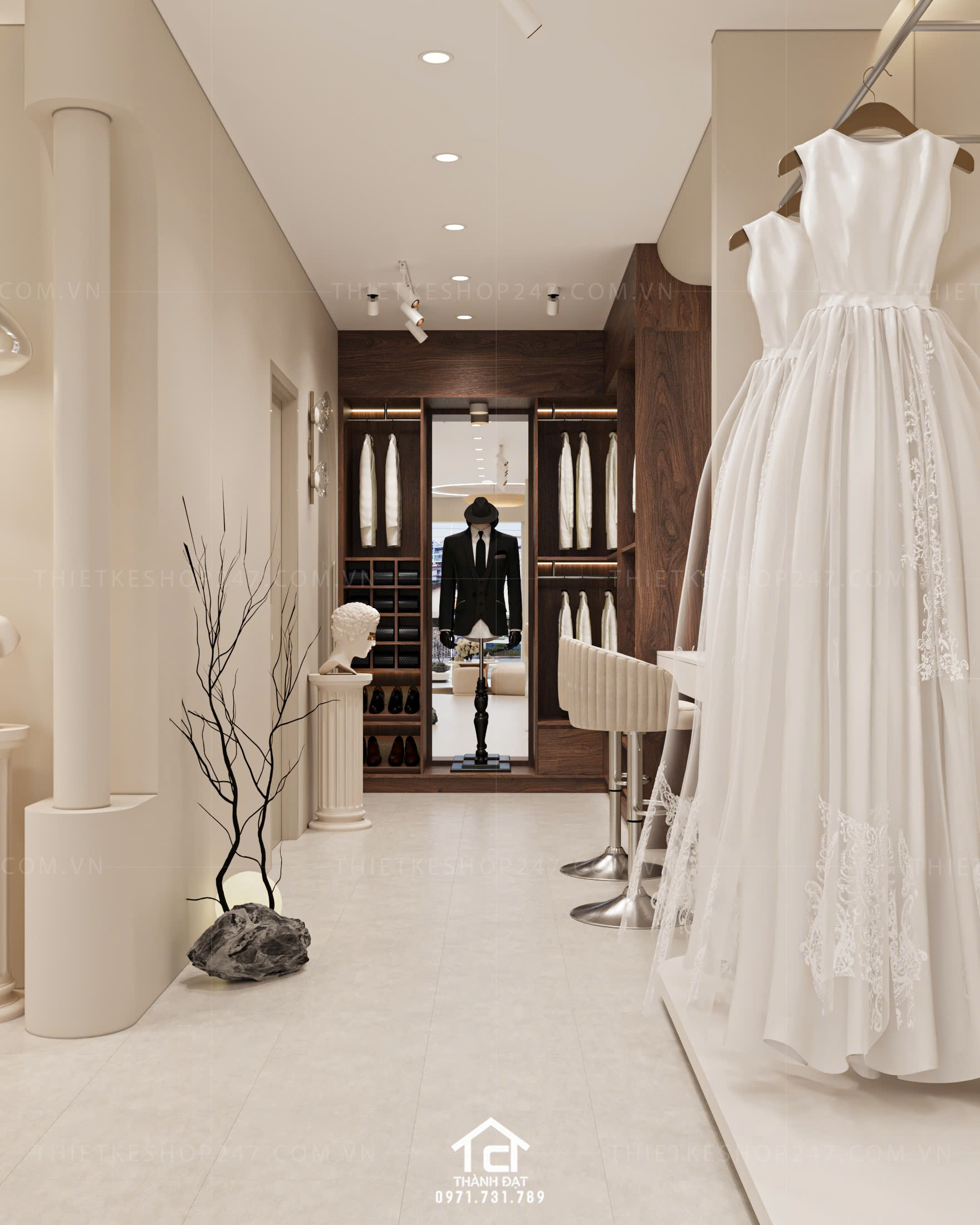 thiết kế studio áo cưới ấn tượng