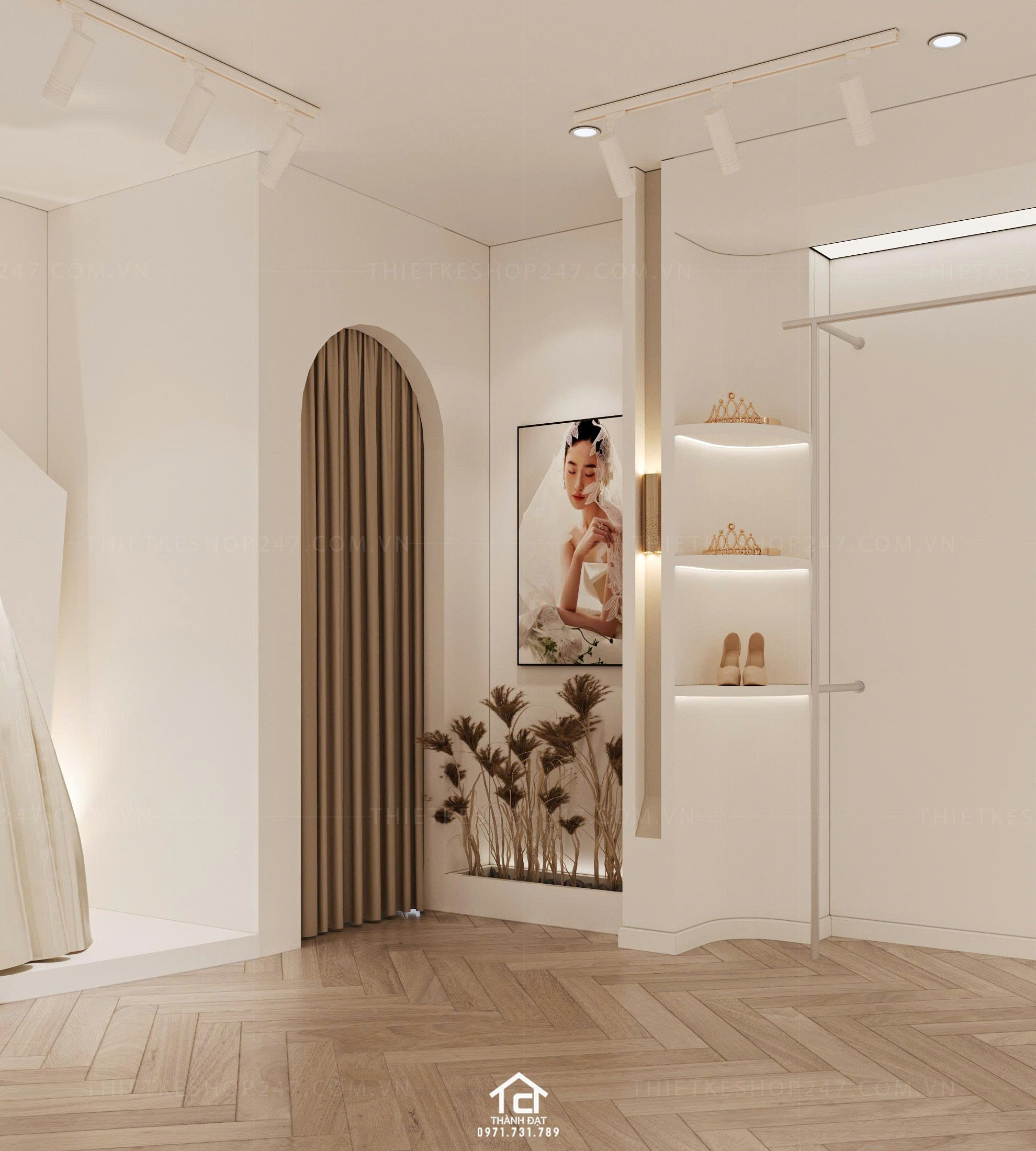 thiết kế studio áo cưới bắt mắt