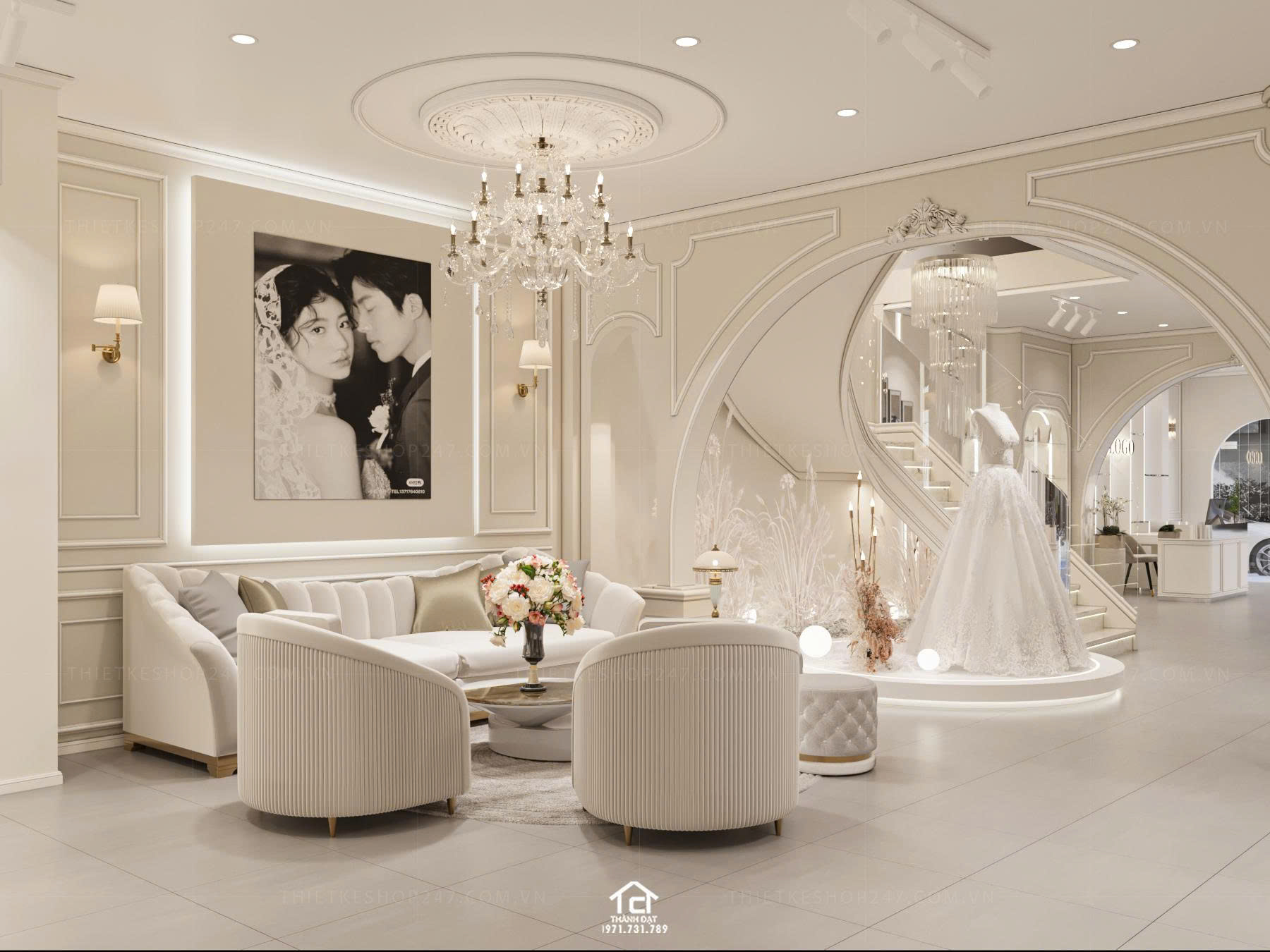 thiết kế studio áo cưới lung linh