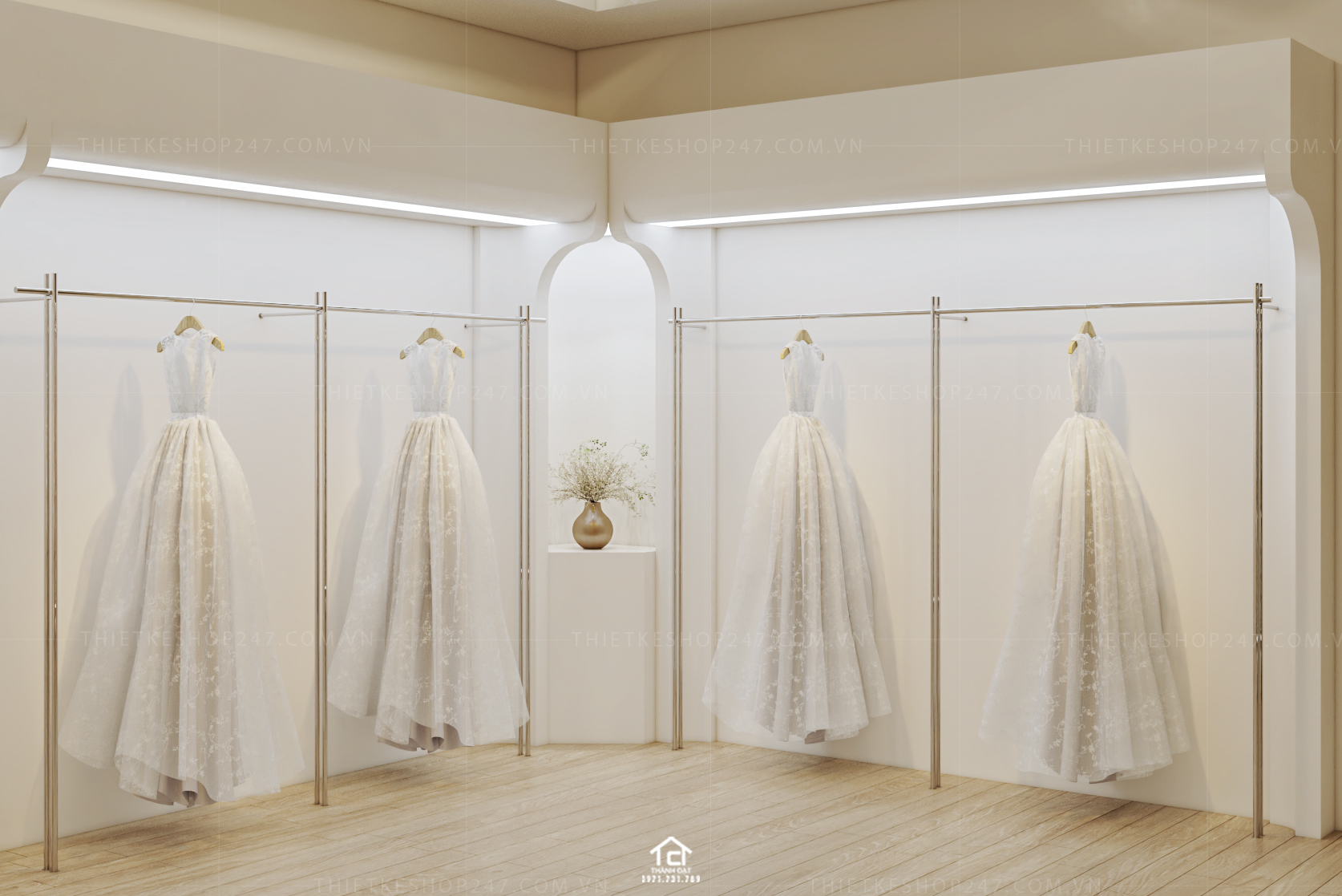 thiết kế studio áo cưới lung linh