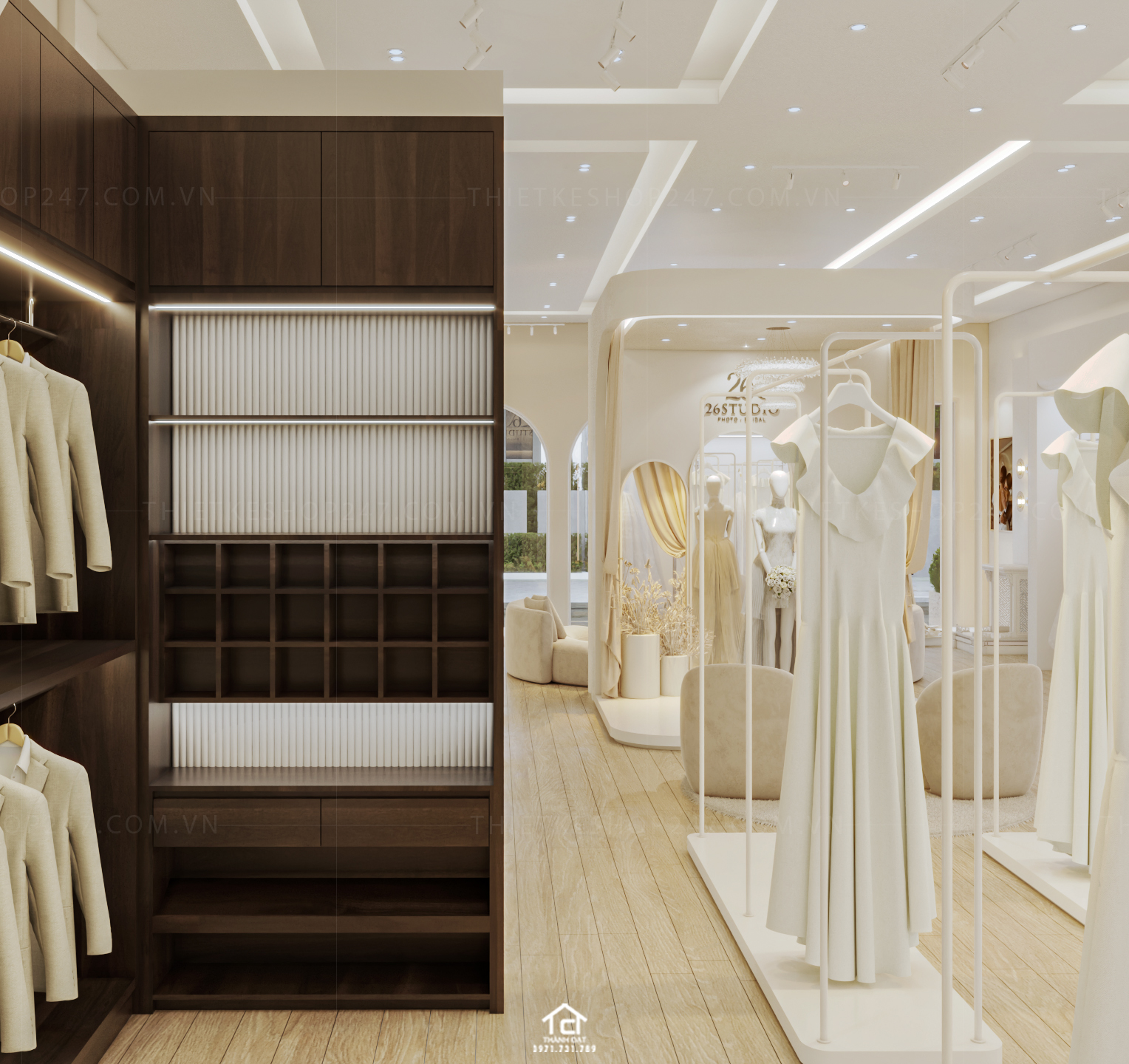 thiết kế studio áo cưới năng động