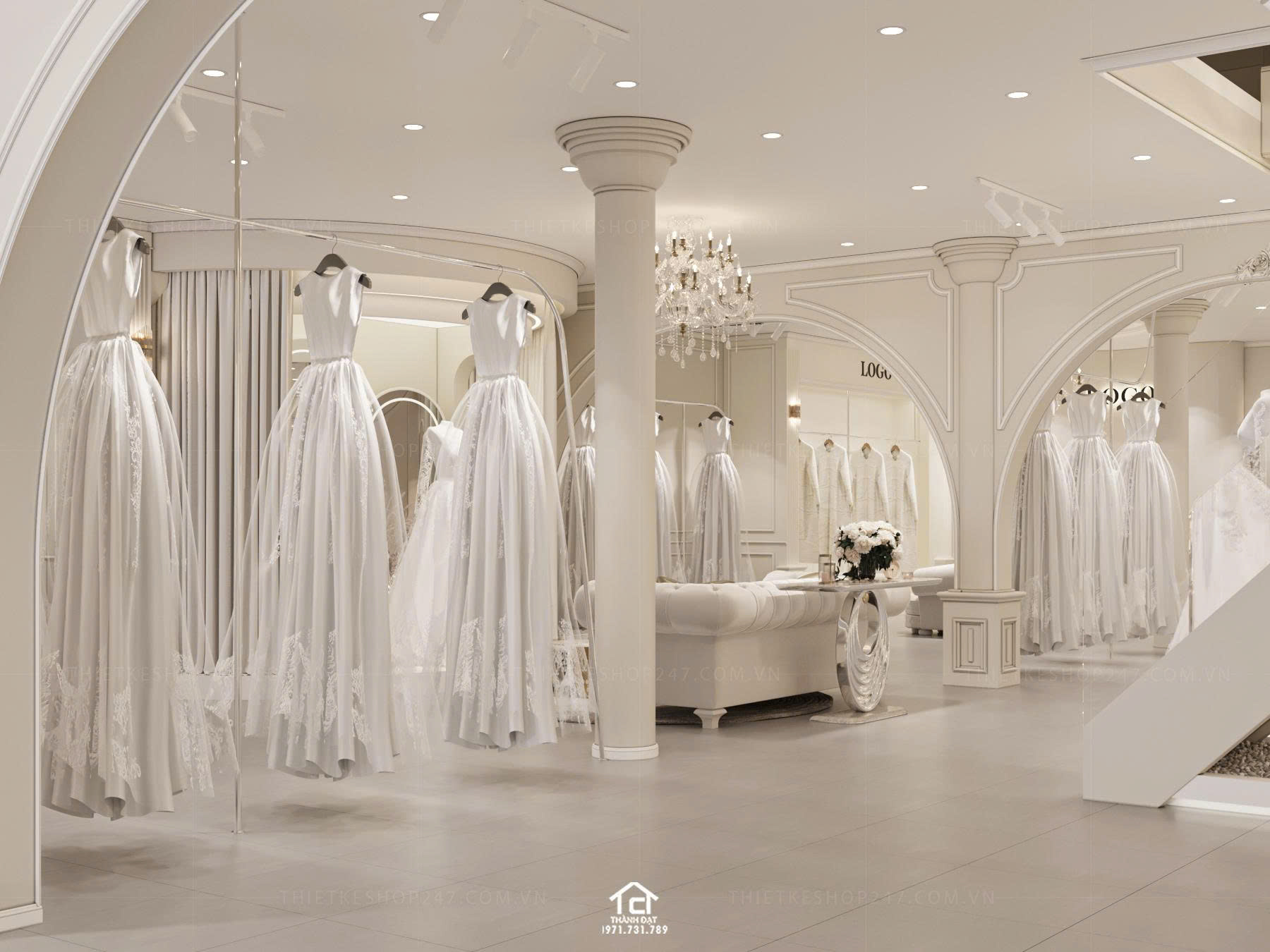 thiết kế studio áo cưới tinh tế