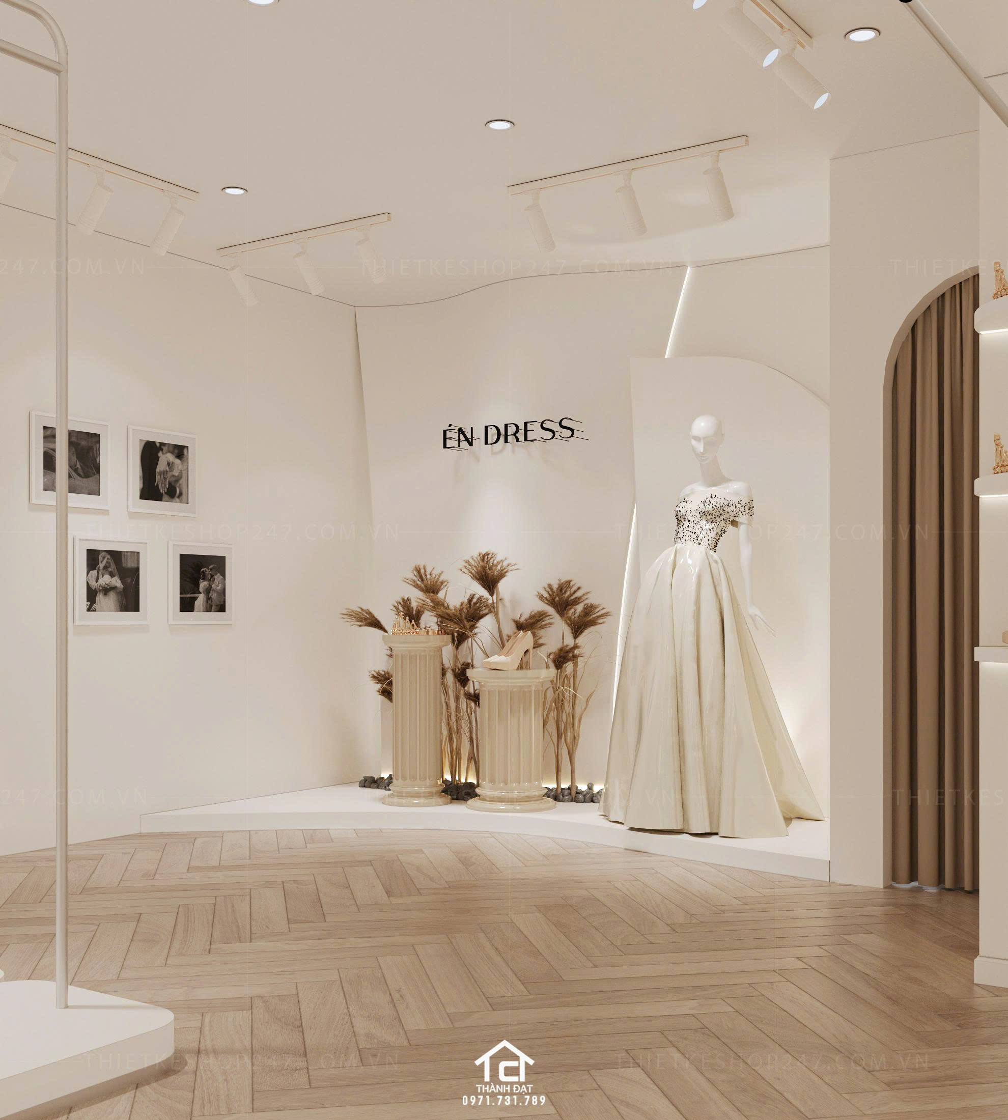 thiết kế studio áo cưới trẻ trung