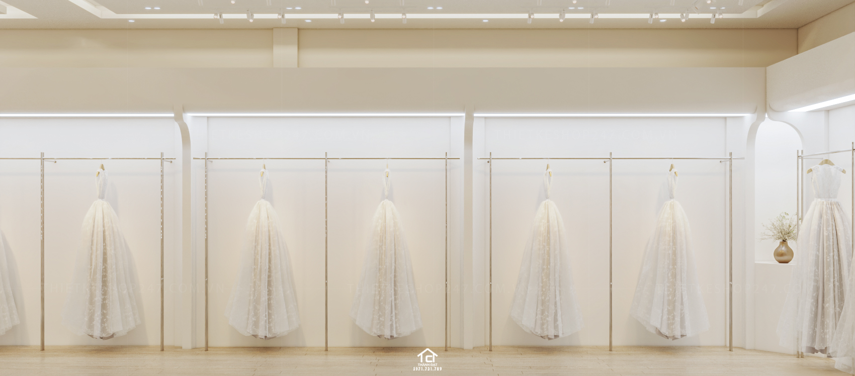 thiết kế studio áo cưới trẻ trung