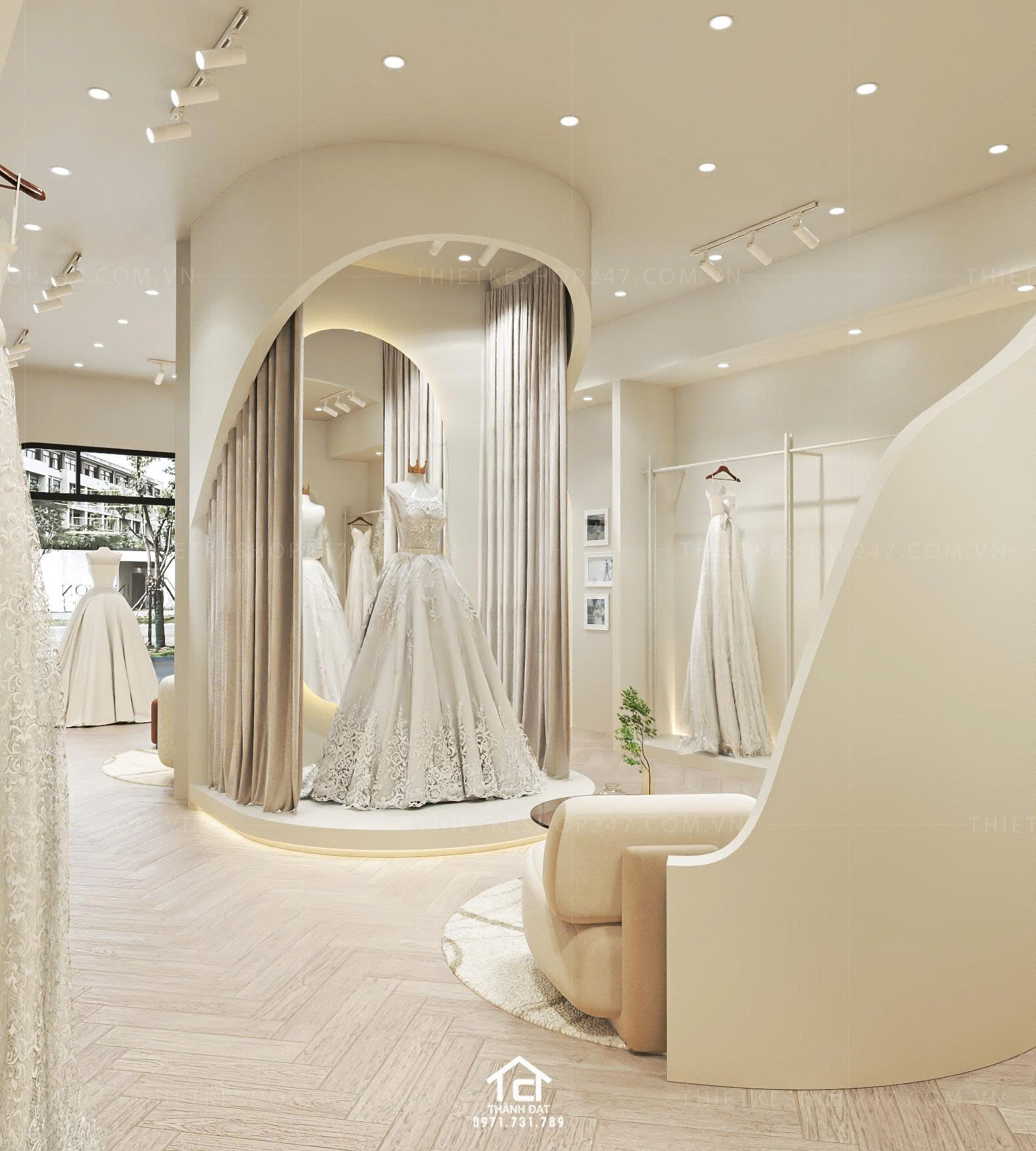 thiết kế studio áo cưới đẹp bắt mắt